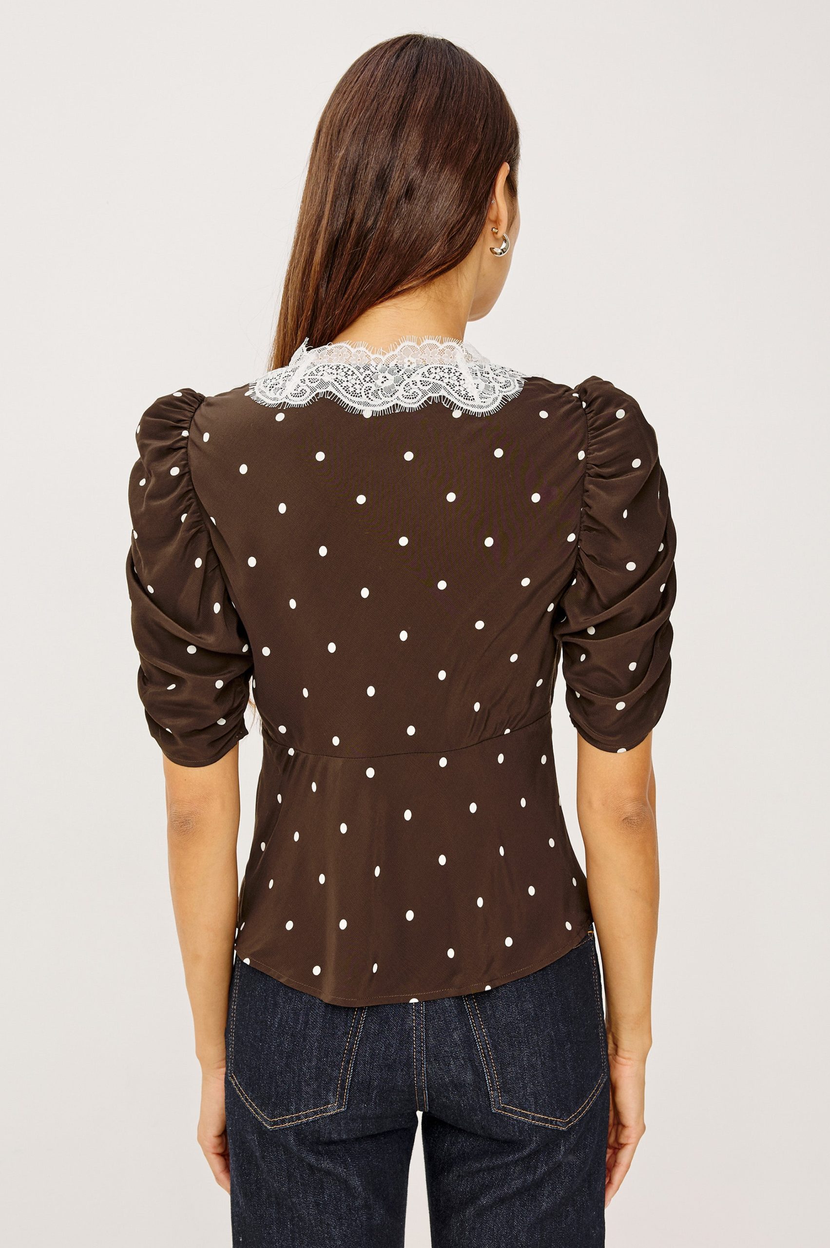 LAZARA TOP - COCOA POLKA DOTS - Image 5