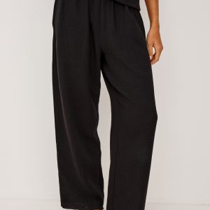 LEON CROP PANT - BLACK GAUZE