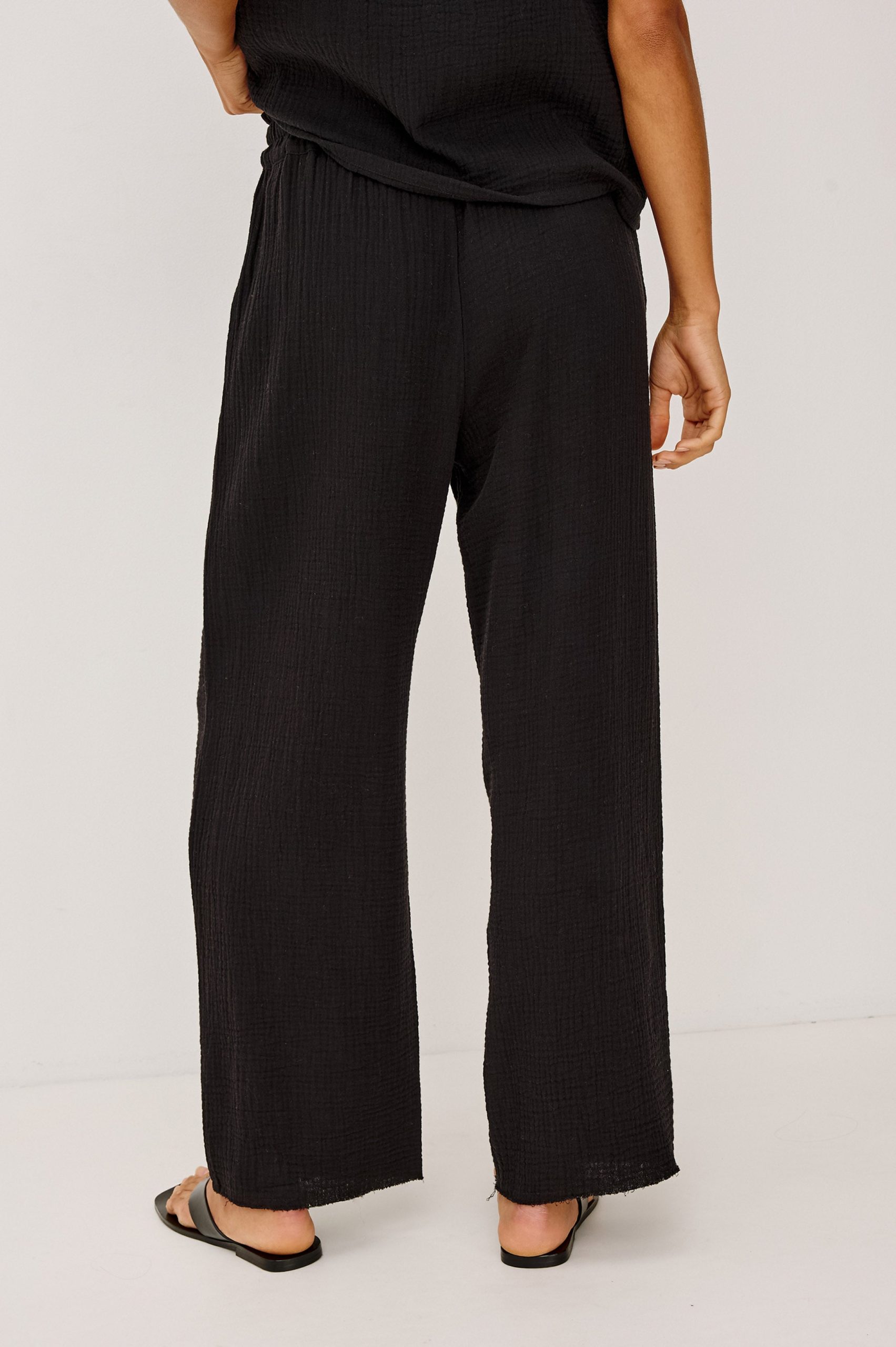 LEON CROP PANT - BLACK GAUZE - Image 5