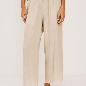 LEON CROP PANT - FLAX