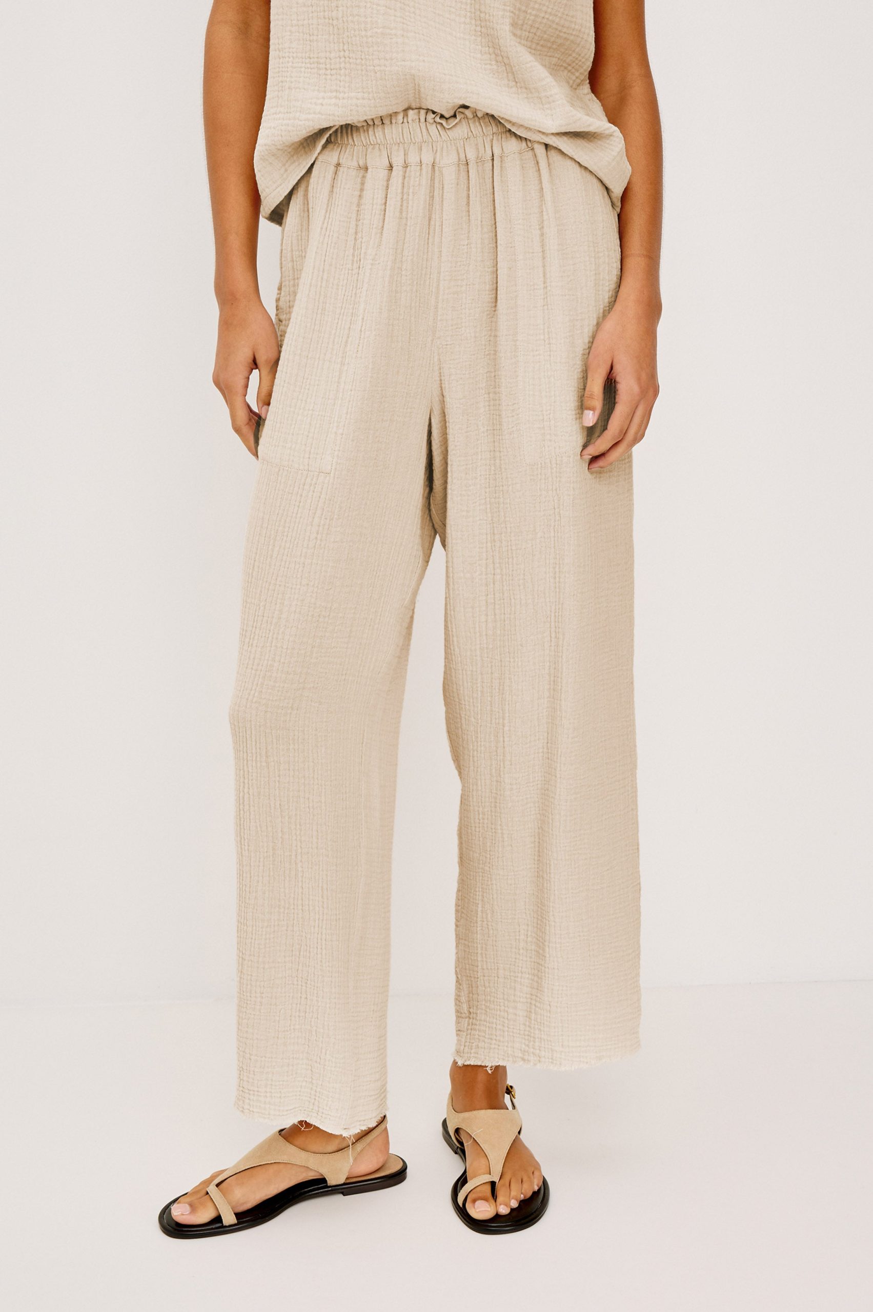 LEON CROP PANT - FLAX