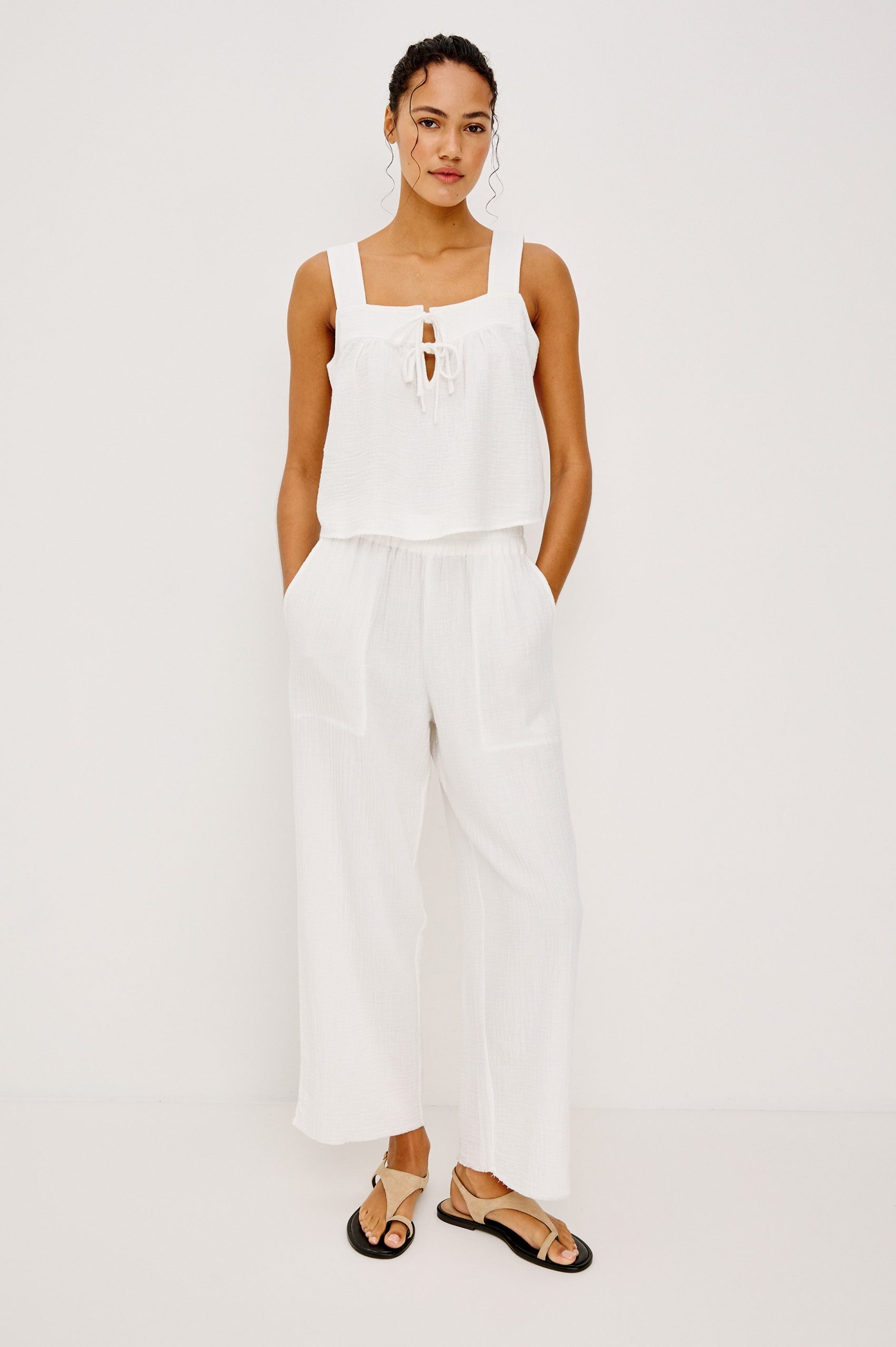 LEON CROP PANT - WHITE - Image 4