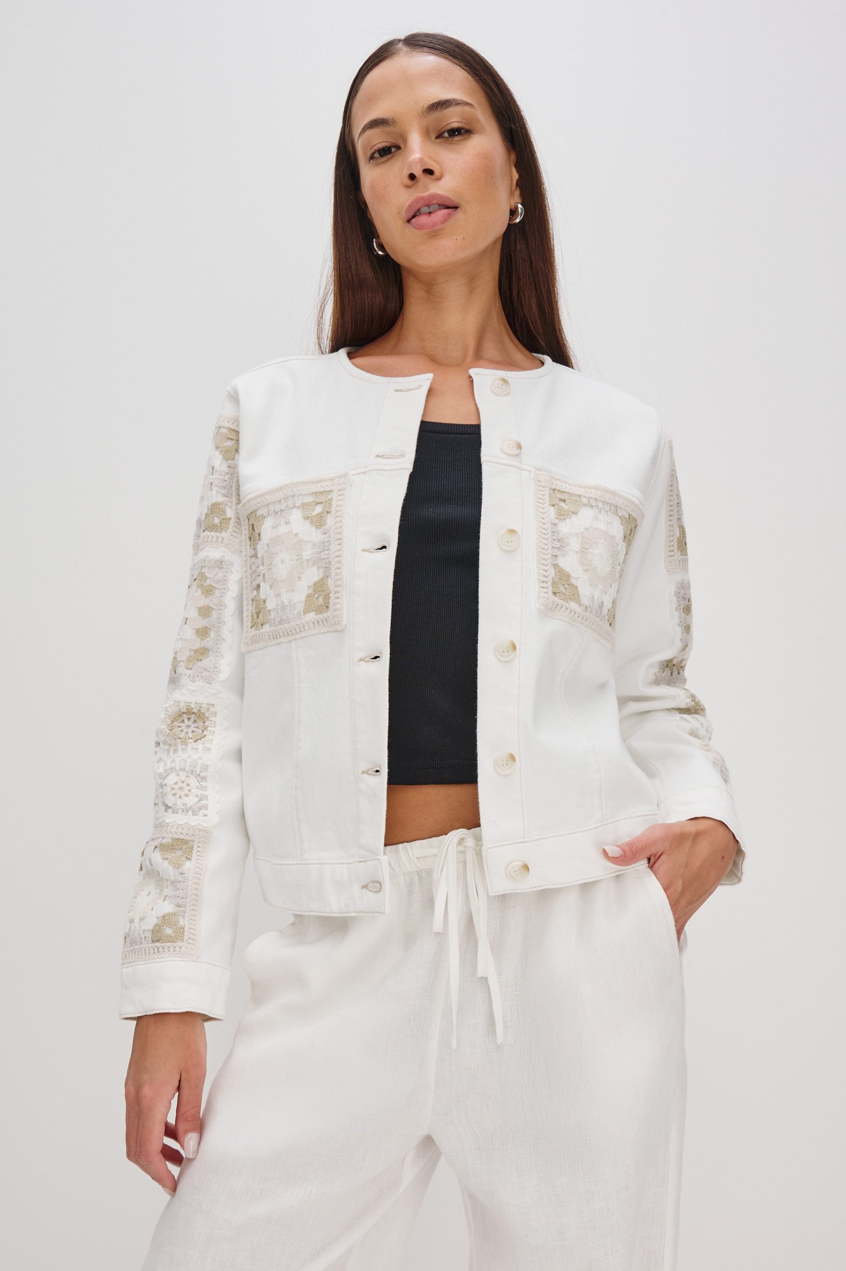 LIDO JACKET - VINTAGE ECRU CROCHET - Image 4
