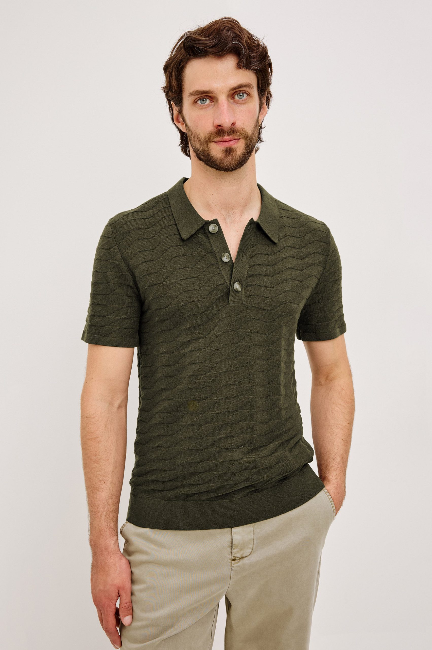 LINDEN POLO SHIRT - ANCIENT OLIVE PRISM