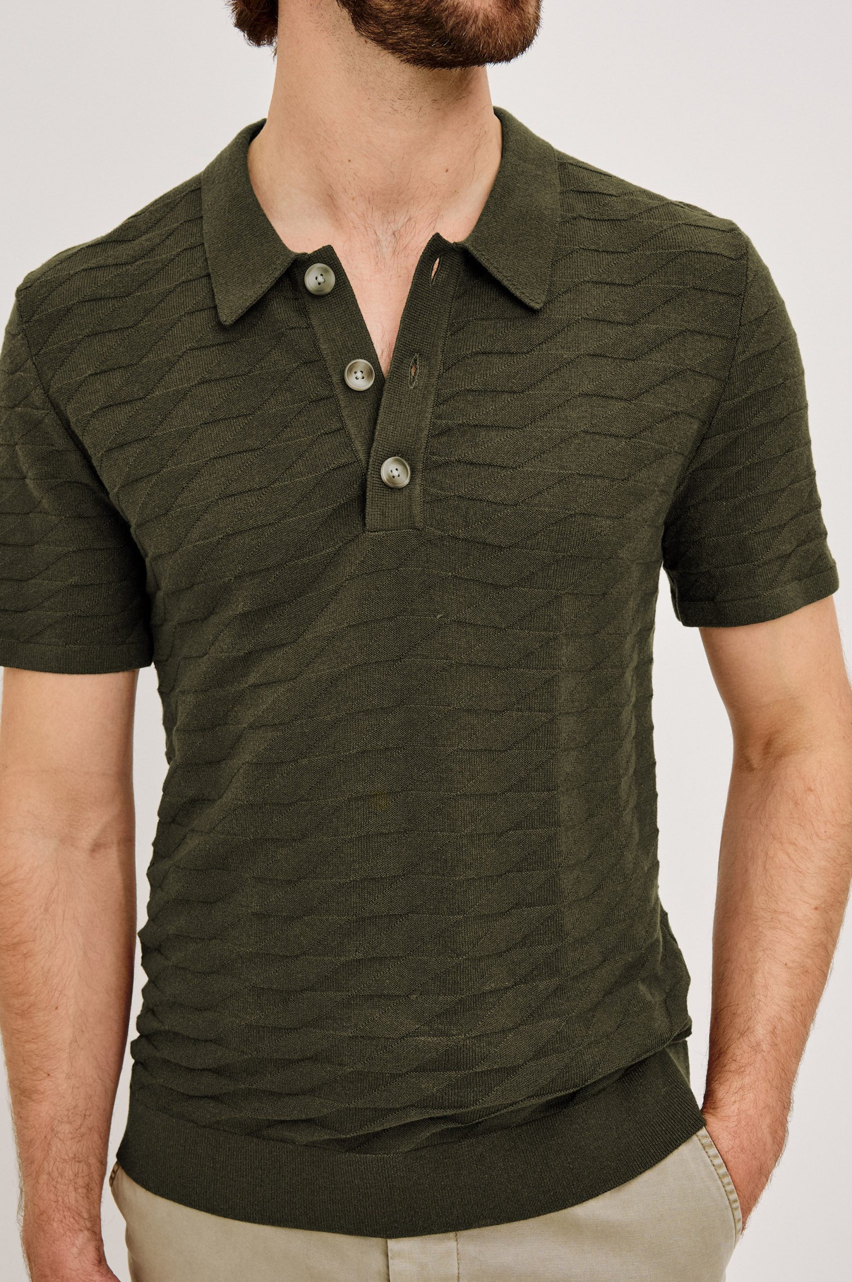 LINDEN POLO SHIRT - ANCIENT OLIVE PRISM - Image 2