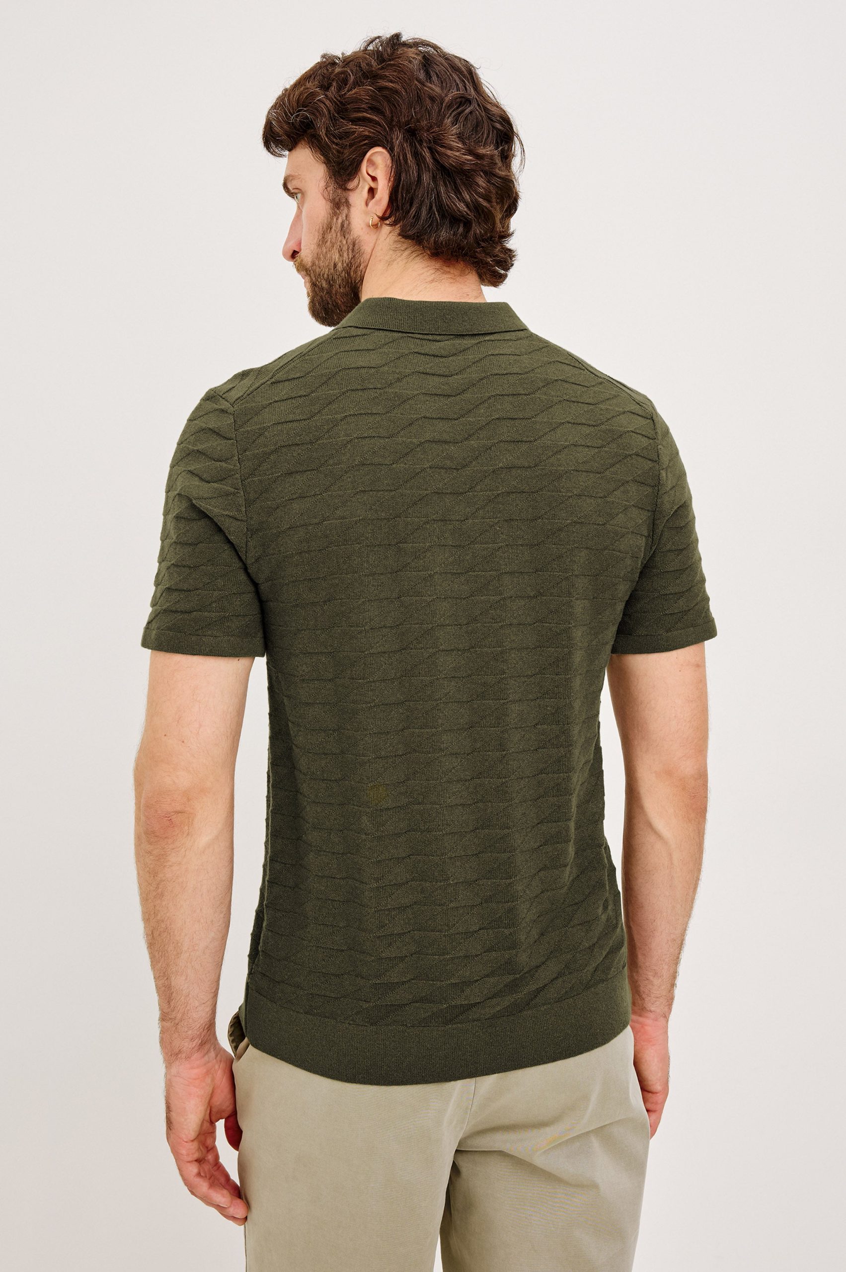 LINDEN POLO SHIRT - ANCIENT OLIVE PRISM - Image 4