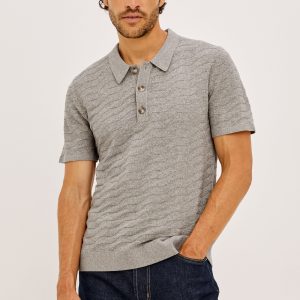 LINDEN POLO SHIRT - HEATHER GREY PRISM