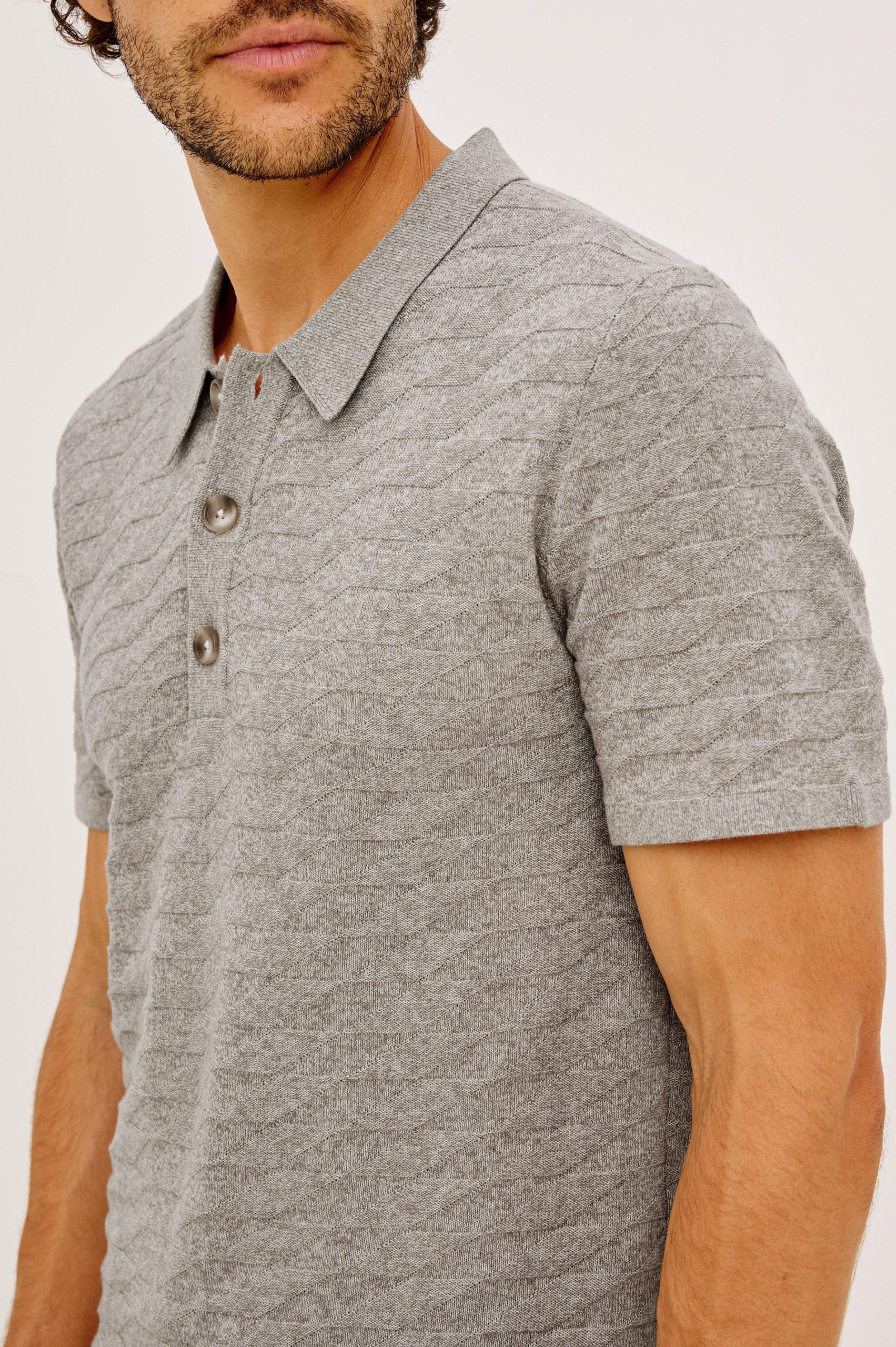 LINDEN POLO SHIRT - HEATHER GREY PRISM - Image 2