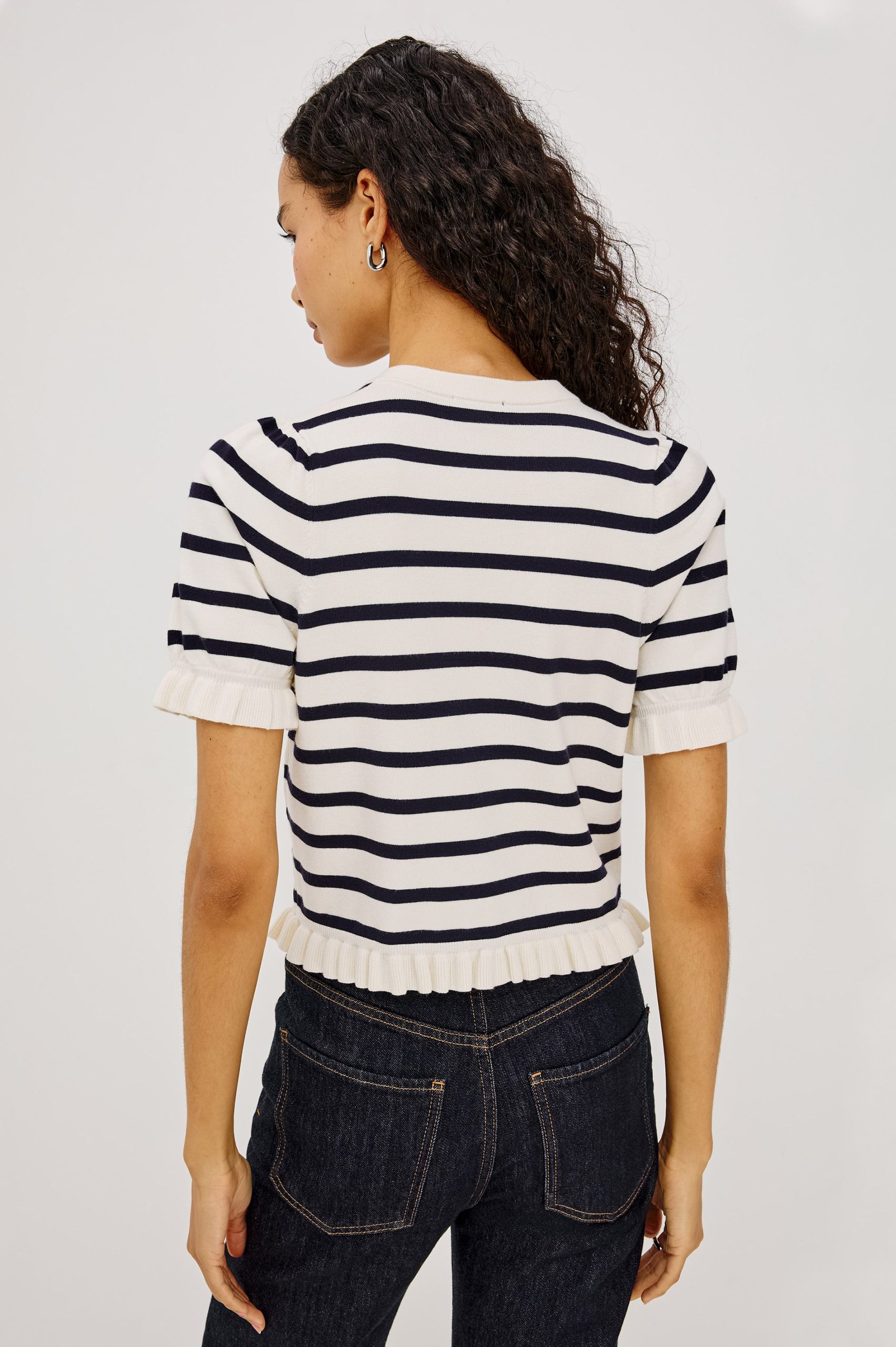LORA TOP - IVORY NAVY STRIPE - Image 5