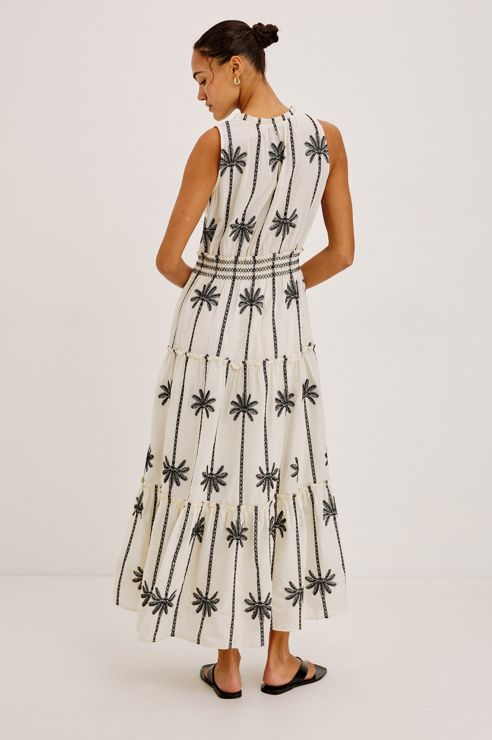 LOULOU DRESS - EMBROIDERED PALMS - Image 5