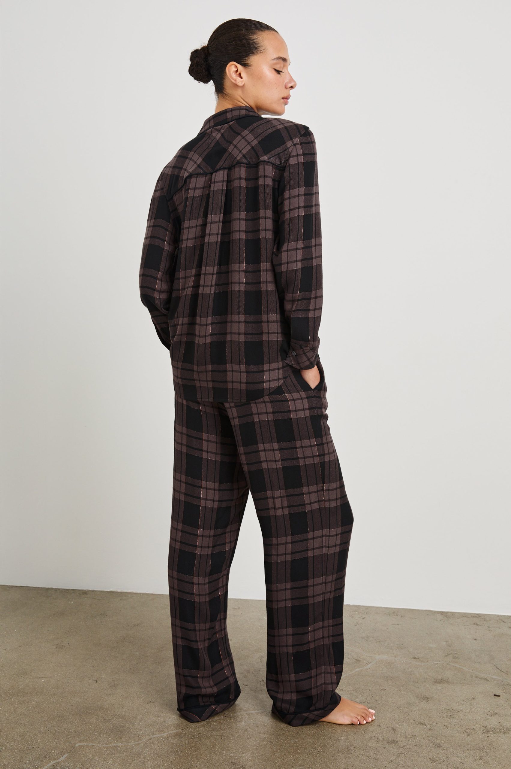 LUNA PAJAMA SET - MAUVE BRONZE METALLIC PITCH - Image 5