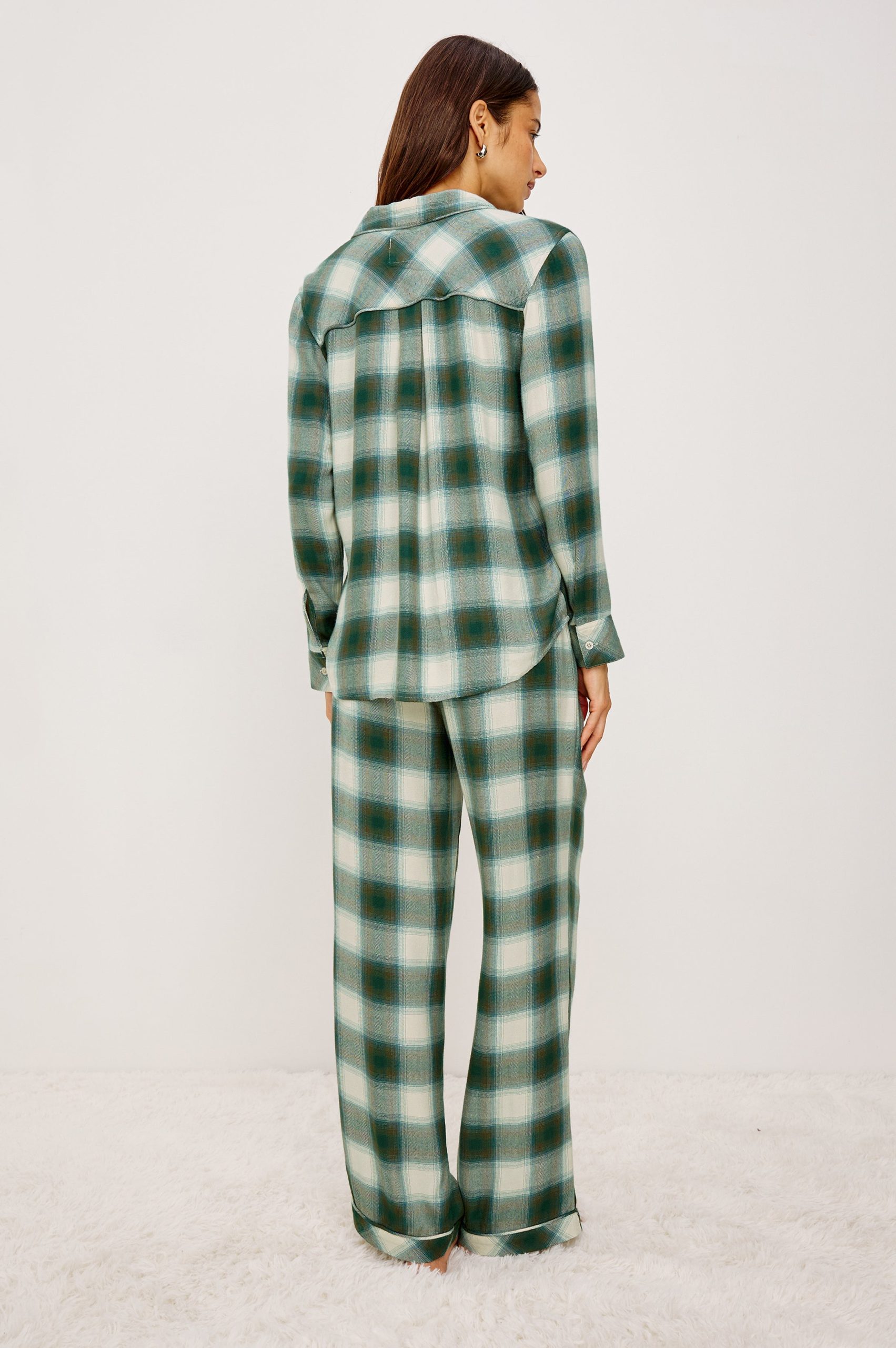 LUNA PAJAMA SET - IVORY OLIVE TEAL - Image 5