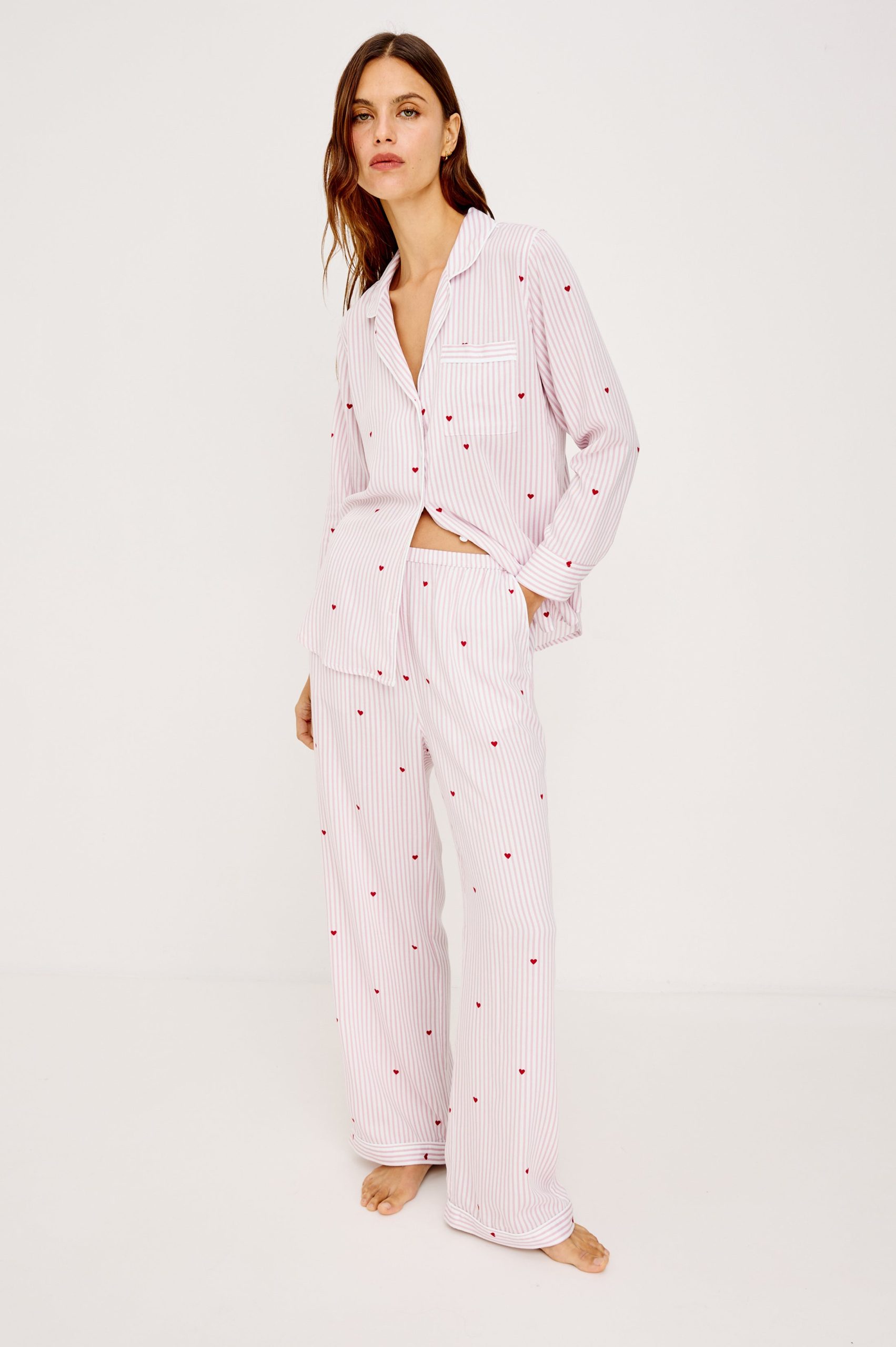 LUNA PAJAMA SET - ROSE STRIPE HEARTS - Image 3
