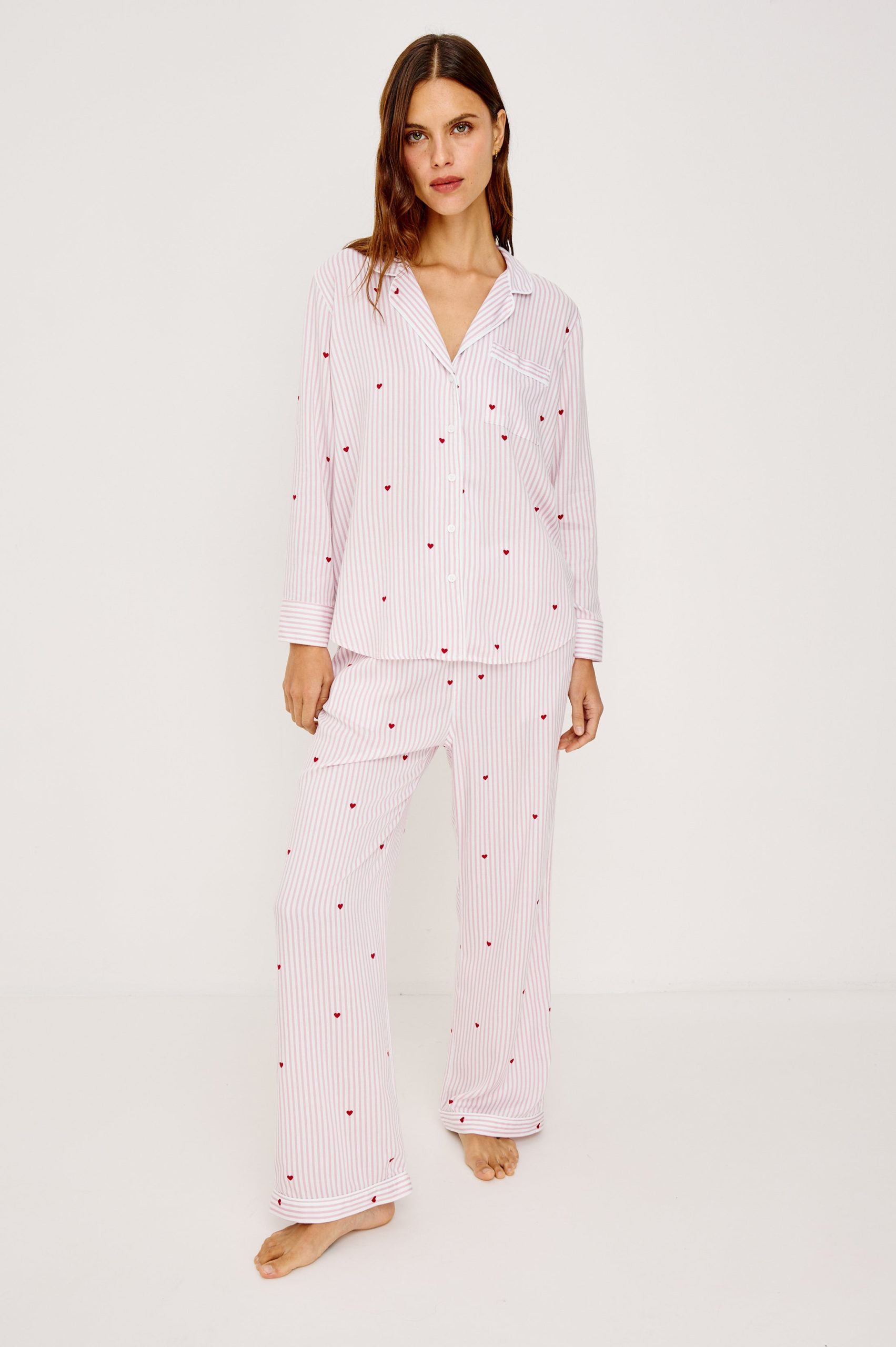 LUNA PAJAMA SET - ROSE STRIPE HEARTS - Image 2
