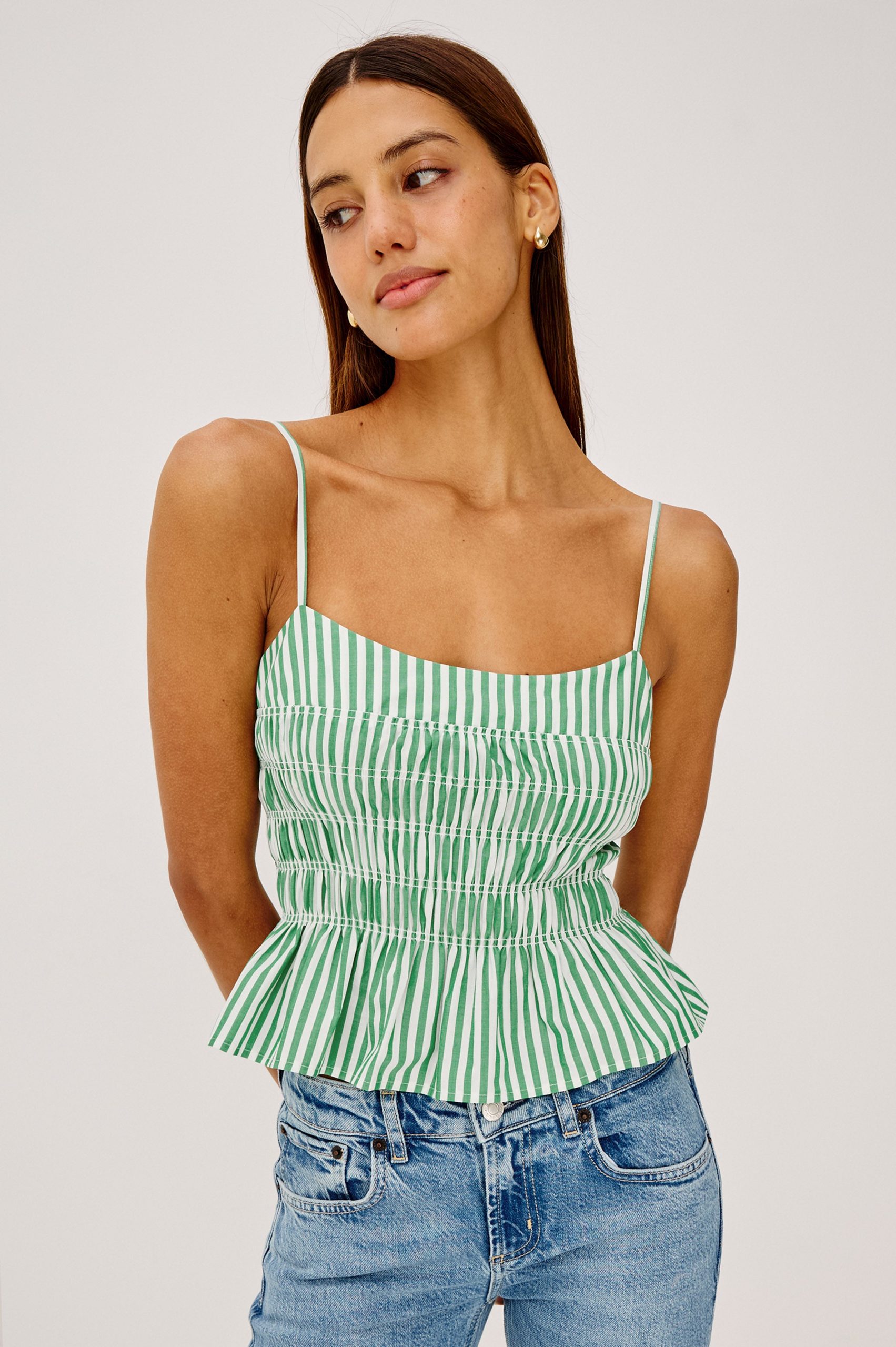 MAKENNA TOP - EMERALD STRIPE
