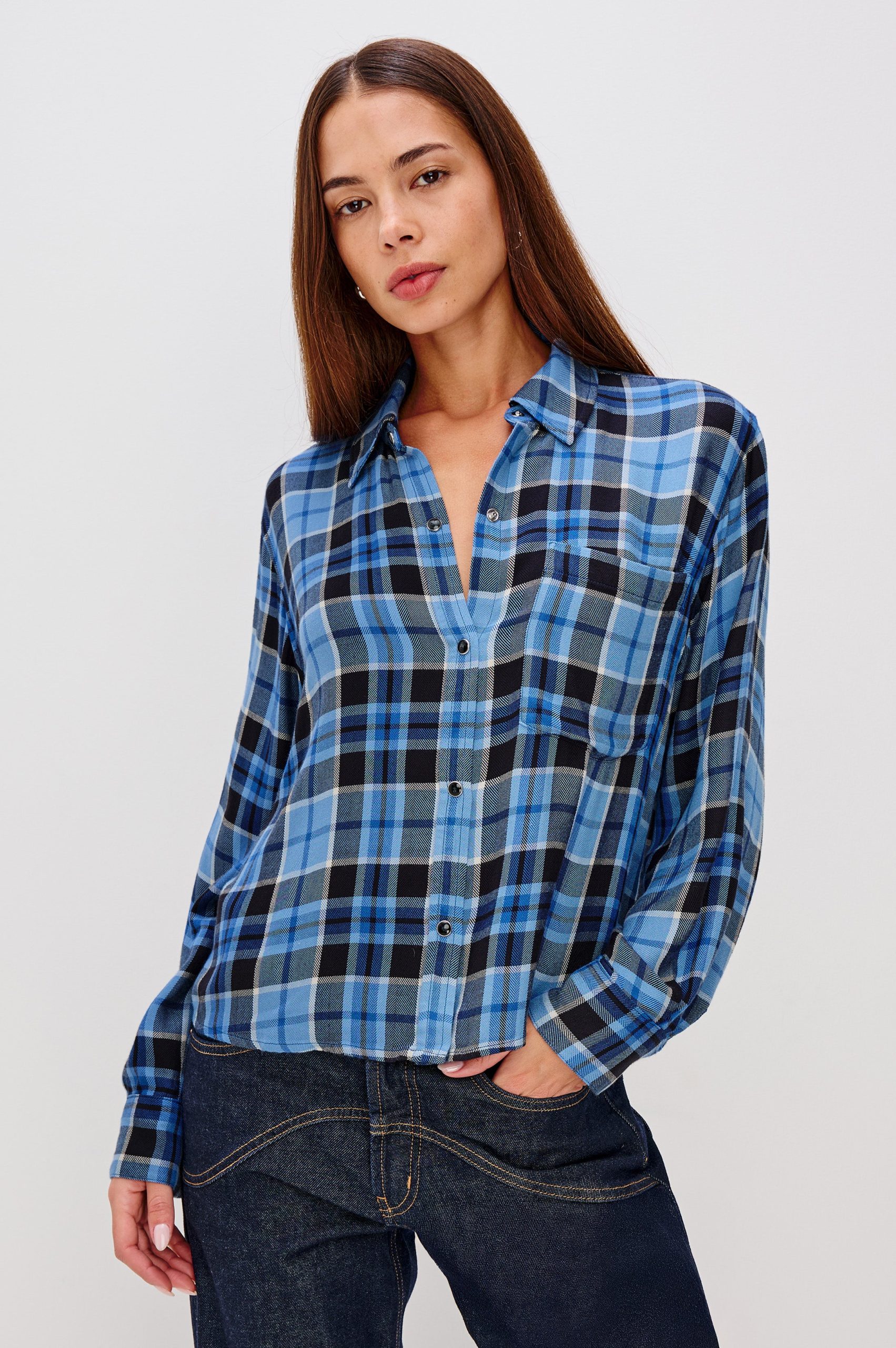 MALIN SHIRT - MIDNIGHT BLUE WHITE - Image 3