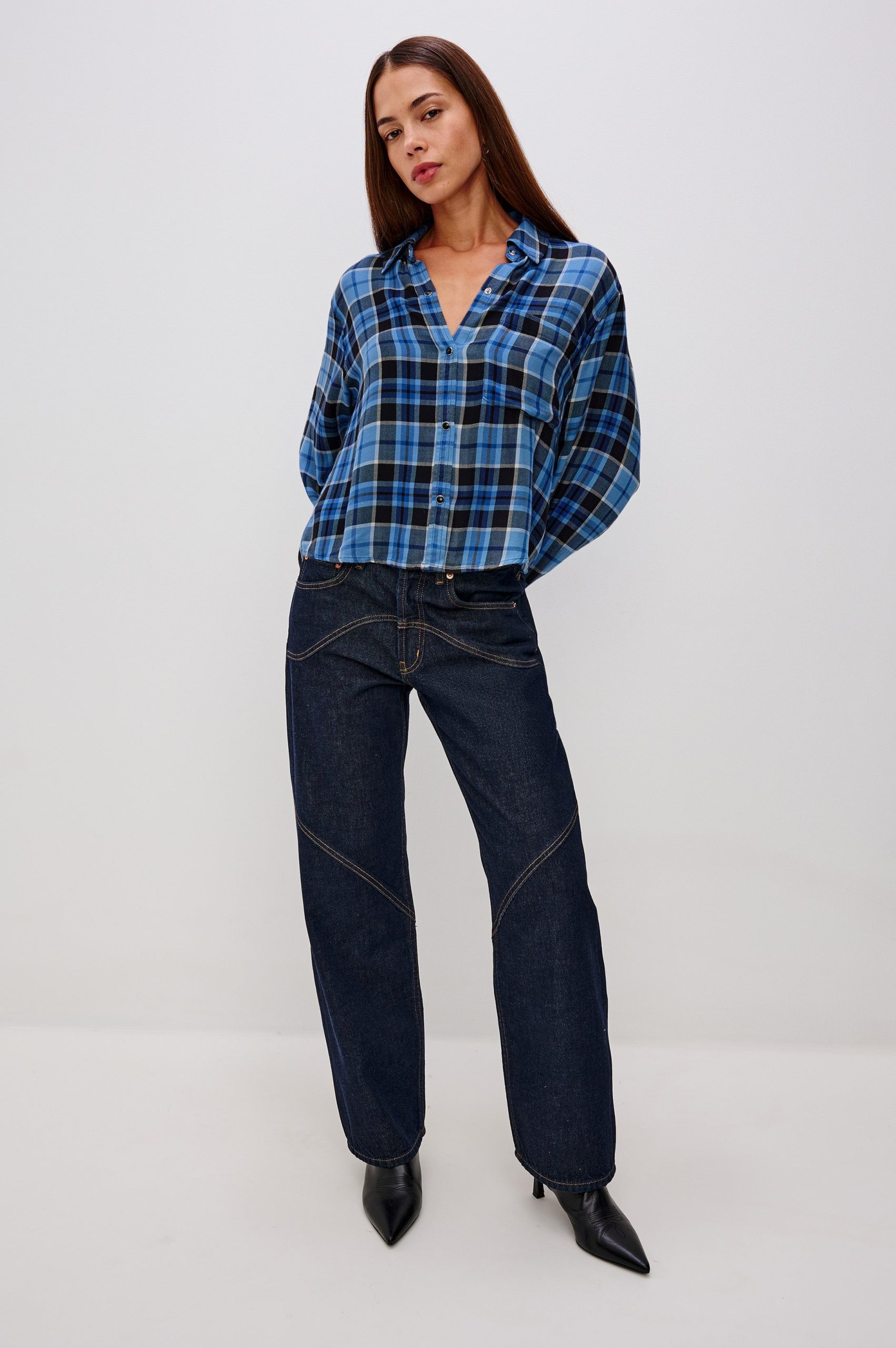 MALIN SHIRT - MIDNIGHT BLUE WHITE - Image 4