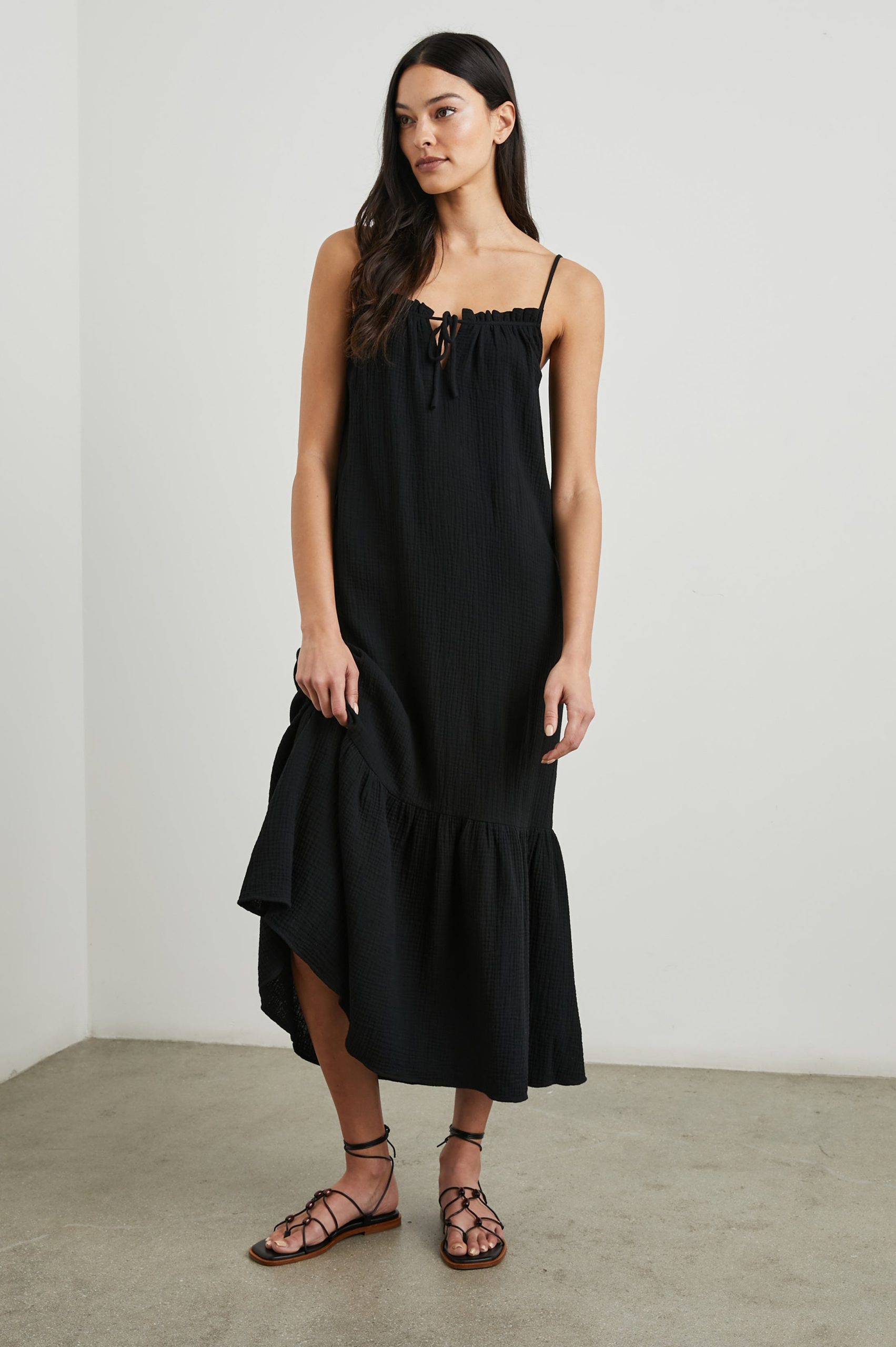 MARSEILLE DRESS - BLACK GAUZE - Image 3
