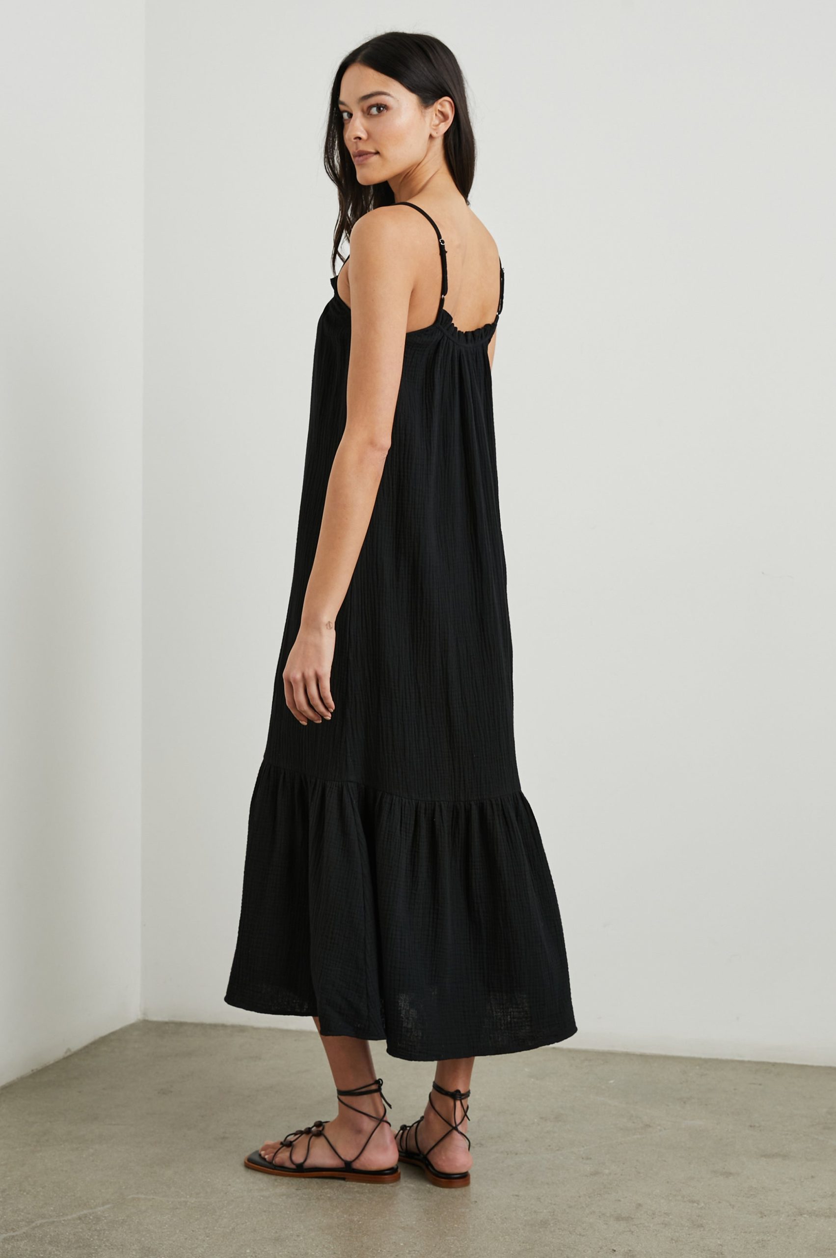 MARSEILLE DRESS - BLACK GAUZE - Image 4