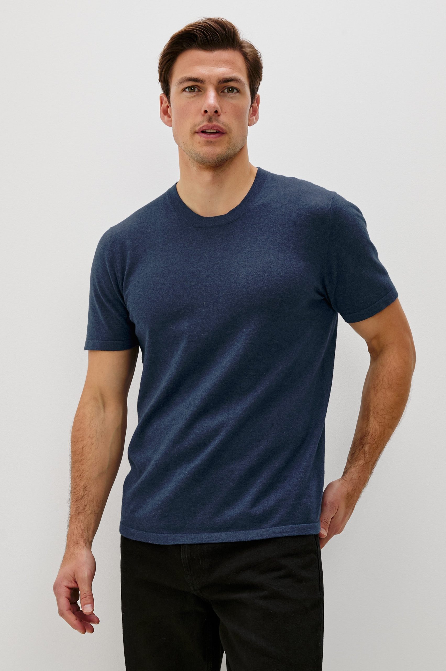 MASON COTTON CASHMERE T-SHIRT - HEATHER BLUE