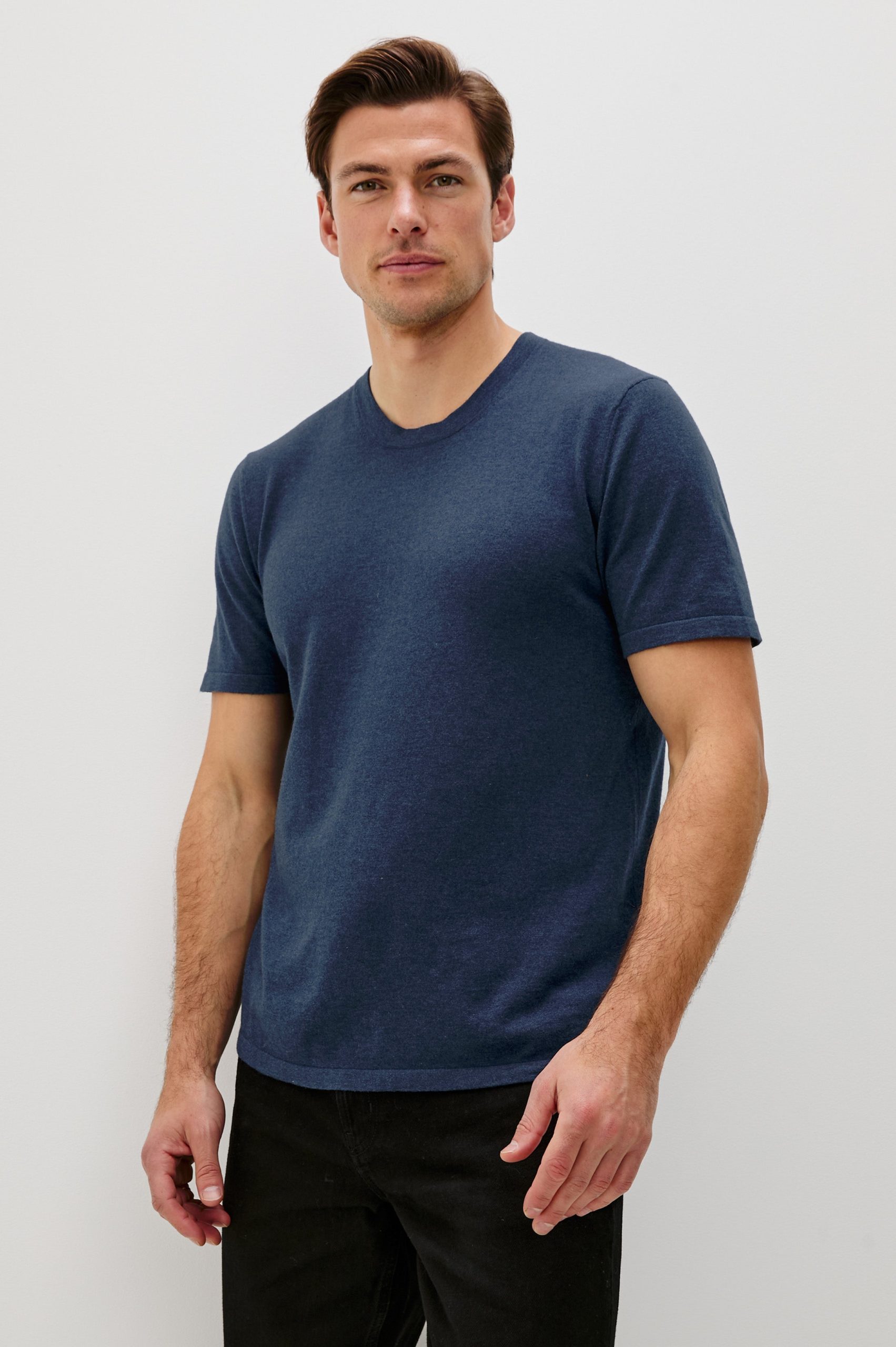 MASON COTTON CASHMERE T-SHIRT - HEATHER BLUE - Image 2