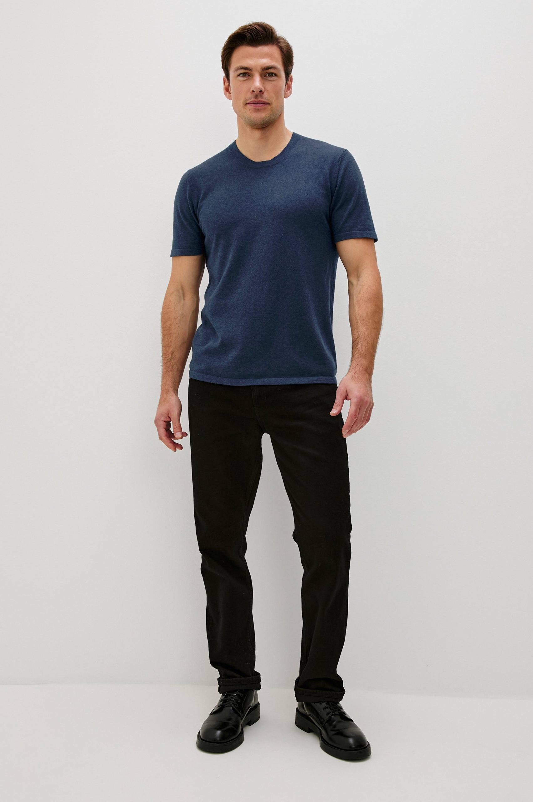 MASON COTTON CASHMERE T-SHIRT - HEATHER BLUE - Image 4