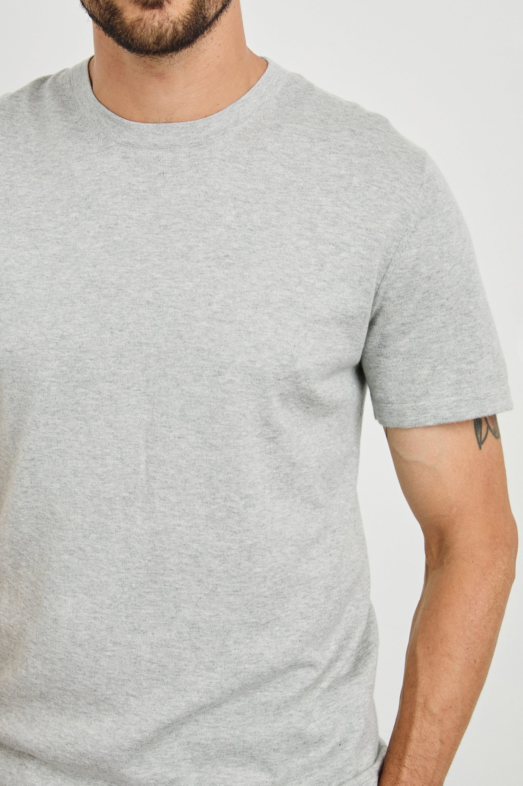 MASON COTTON CASHMERE T-SHIRT - HEATHER GREY - Image 2