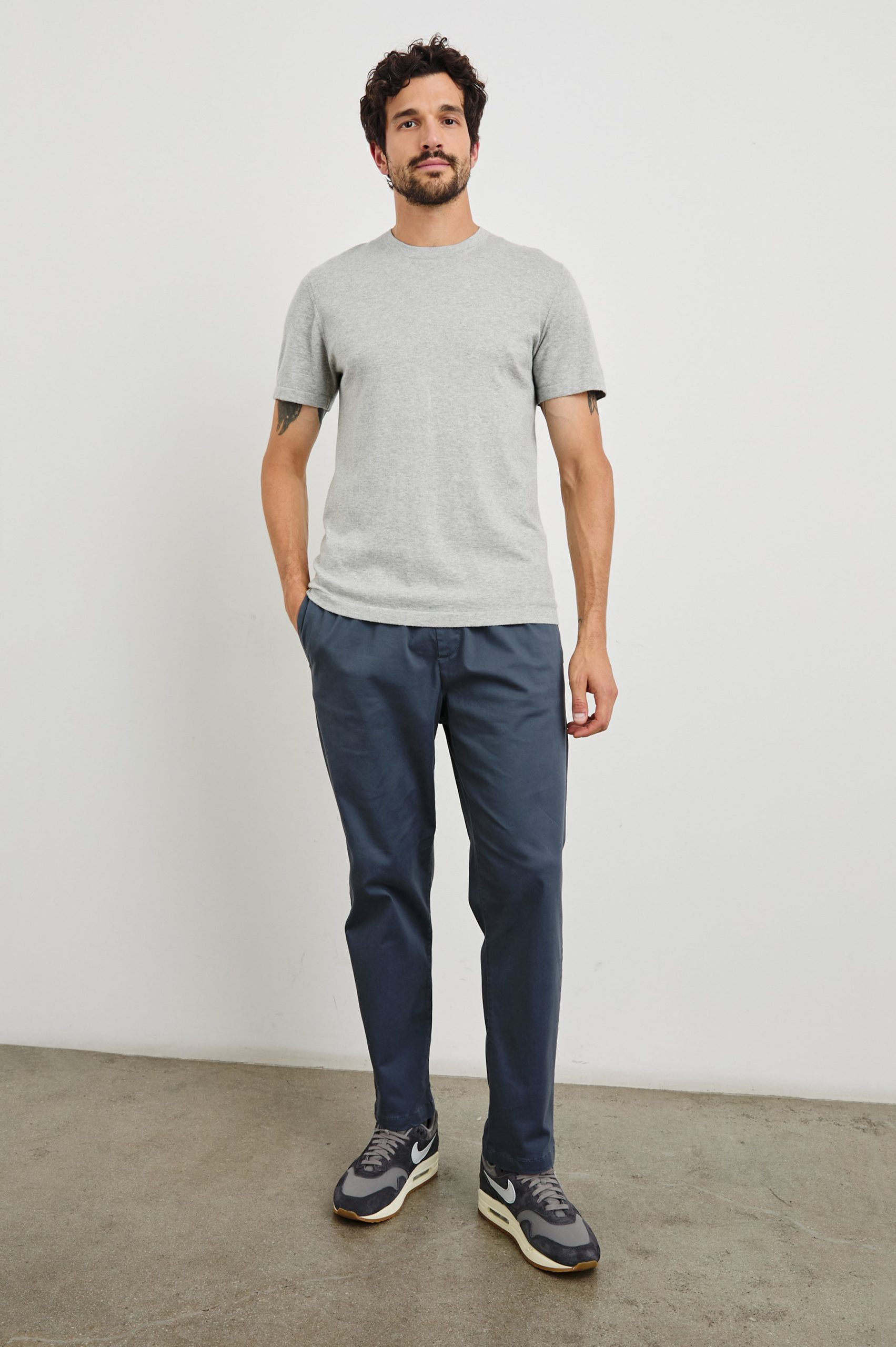 MASON COTTON CASHMERE T-SHIRT - HEATHER GREY - Image 3