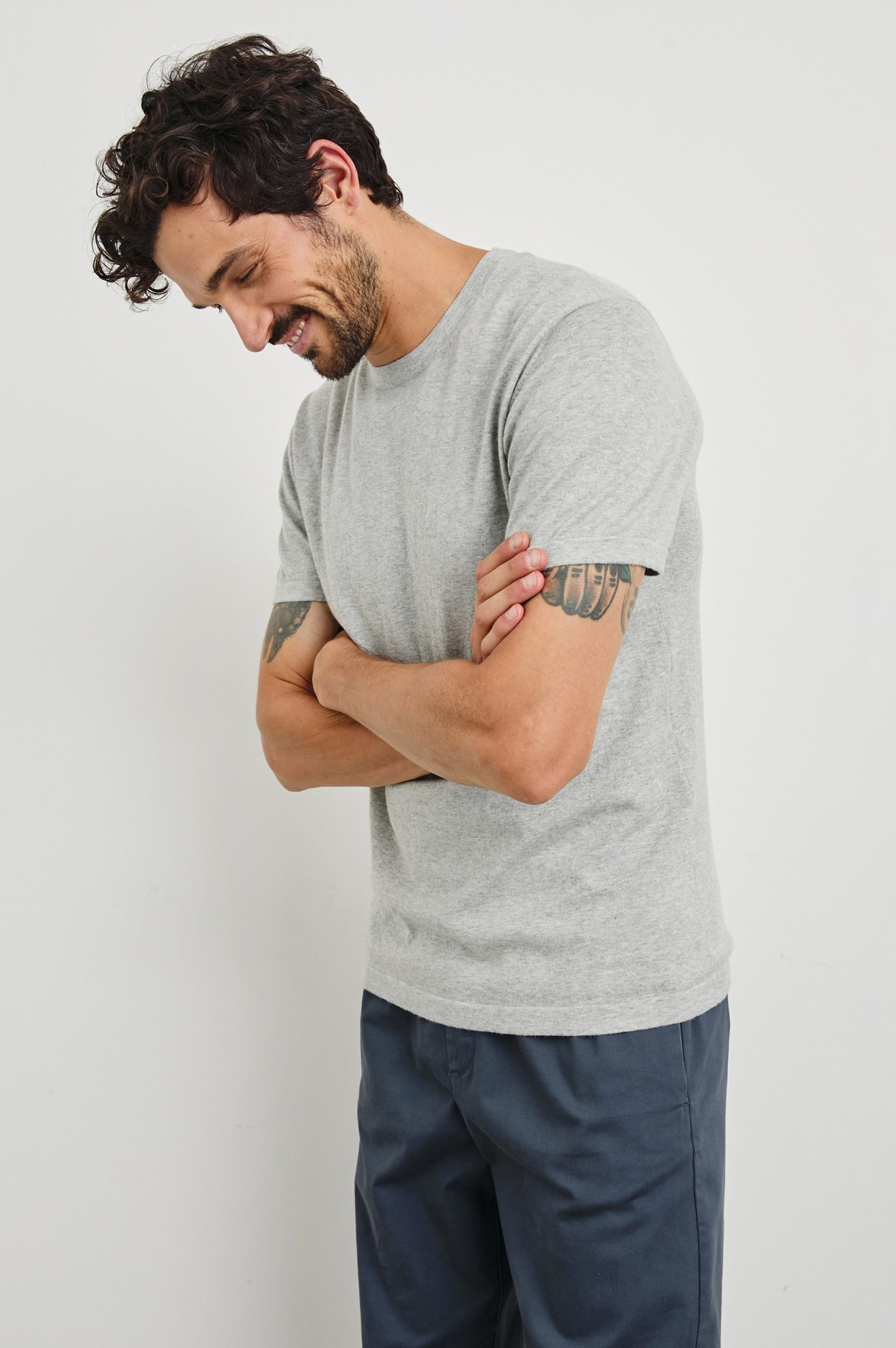 MASON COTTON CASHMERE T-SHIRT - HEATHER GREY - Image 4