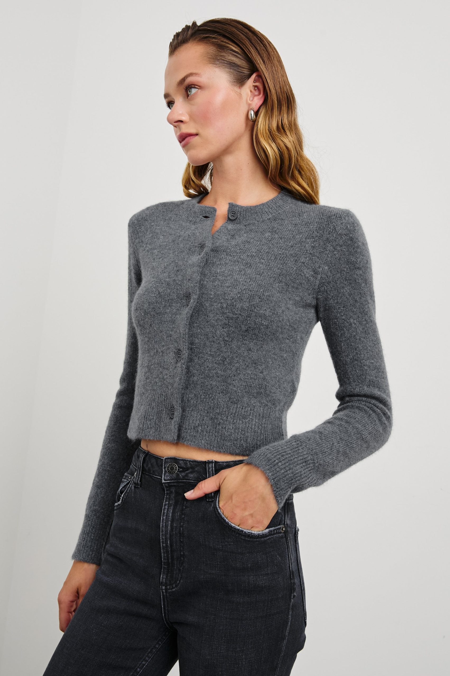 MATILDA CARDIGAN - CHARCOAL - Image 10