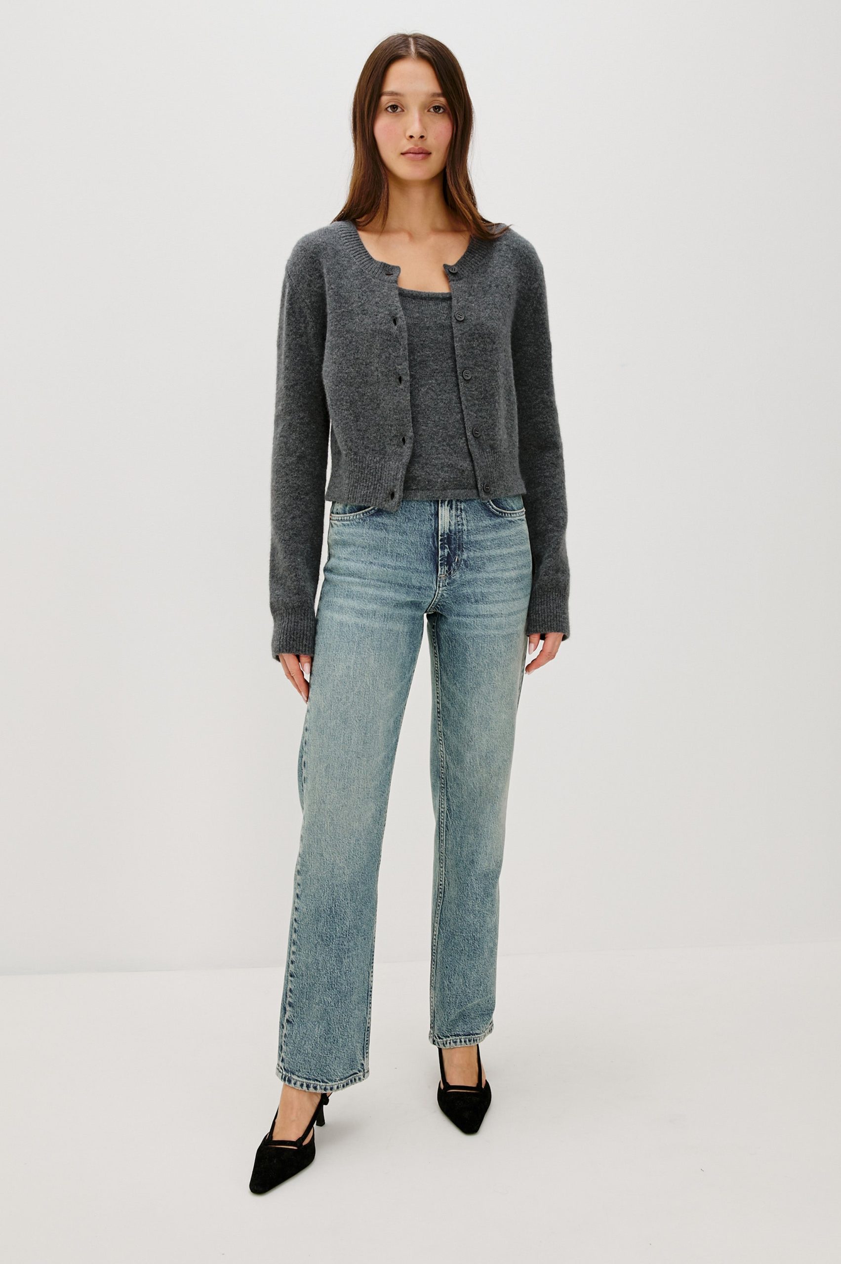 MATILDA CARDIGAN - CHARCOAL - Image 9