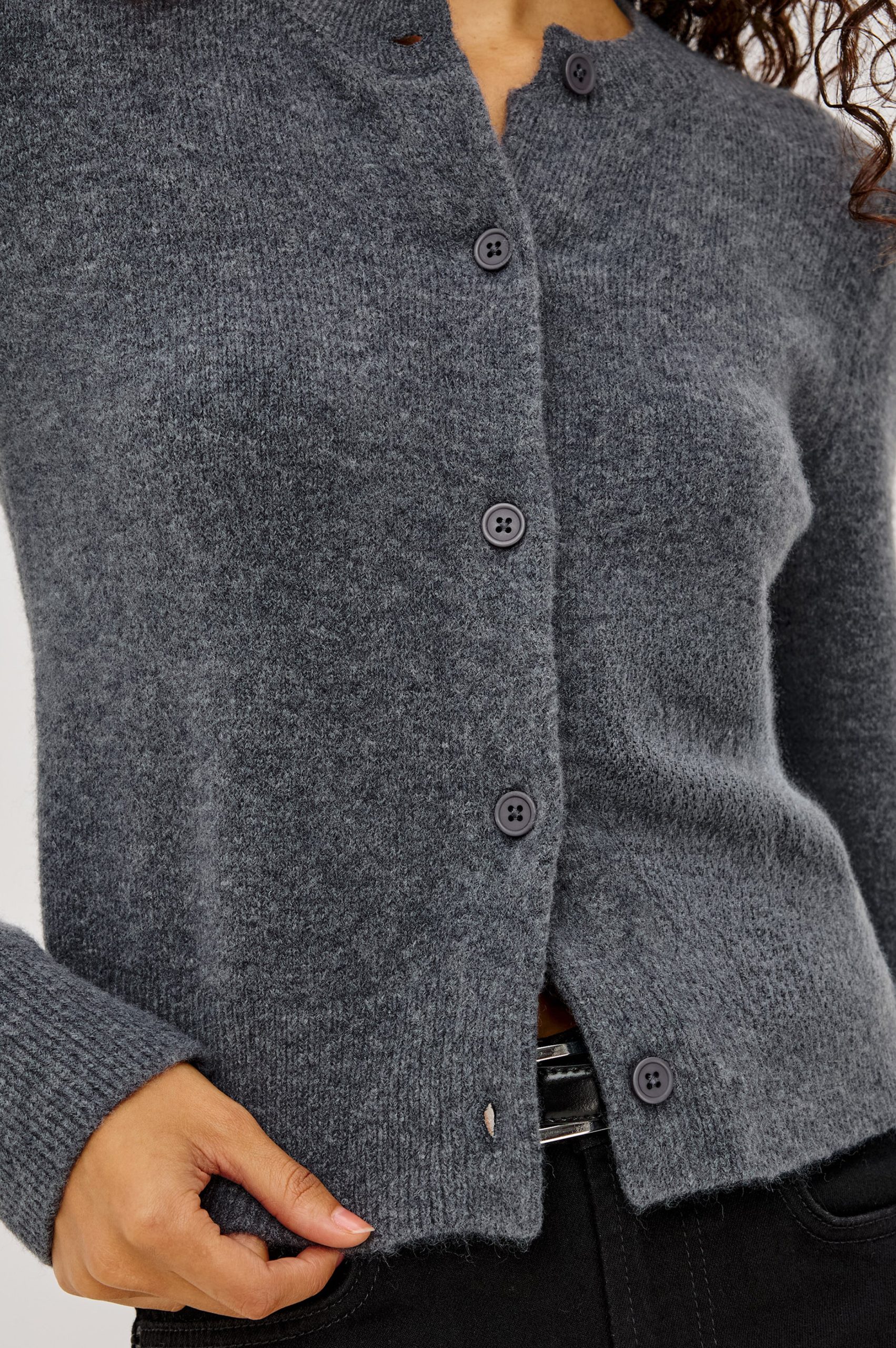 MATILDA CARDIGAN - CHARCOAL - Image 2