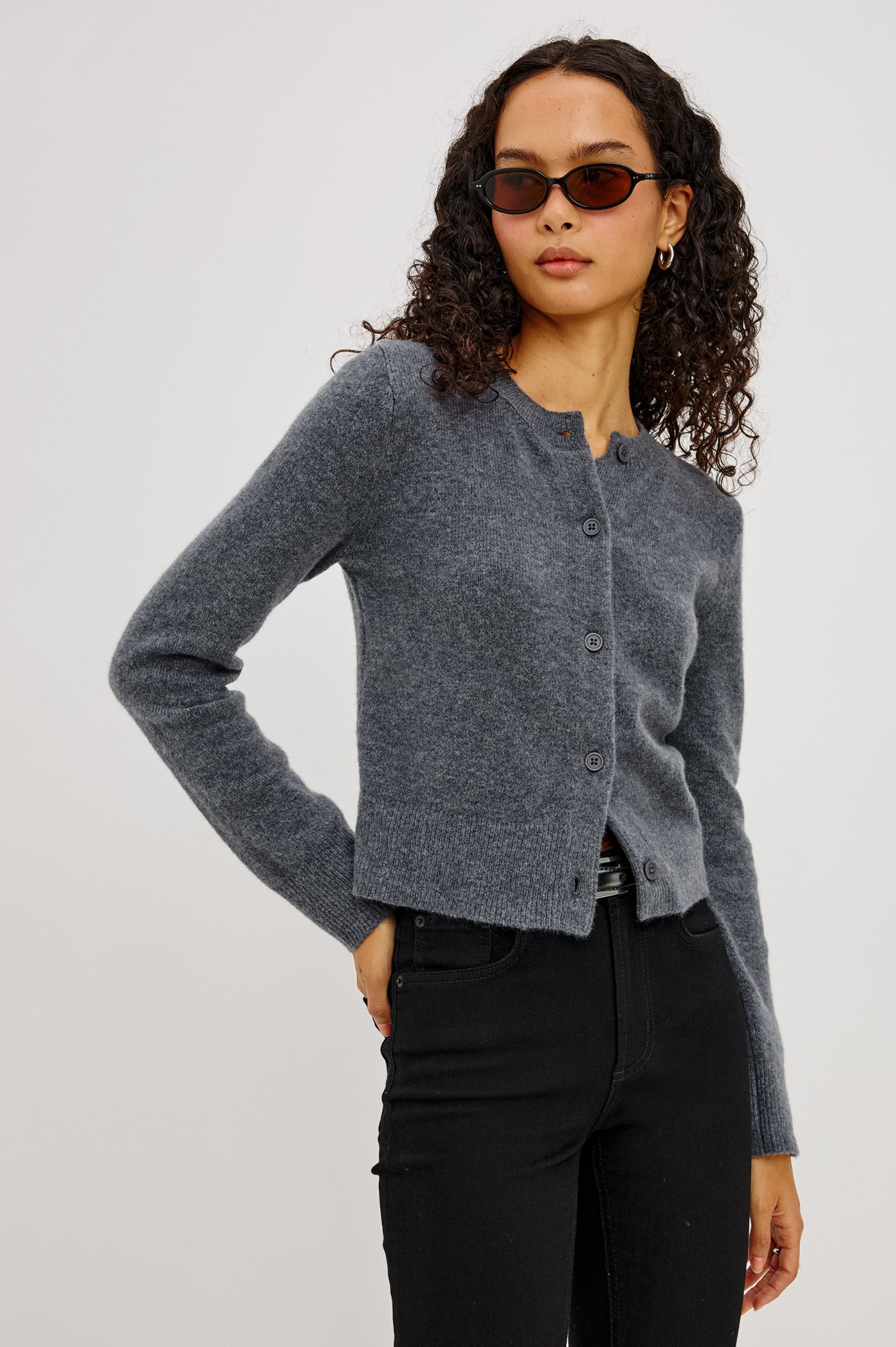 MATILDA CARDIGAN - CHARCOAL - Image 4