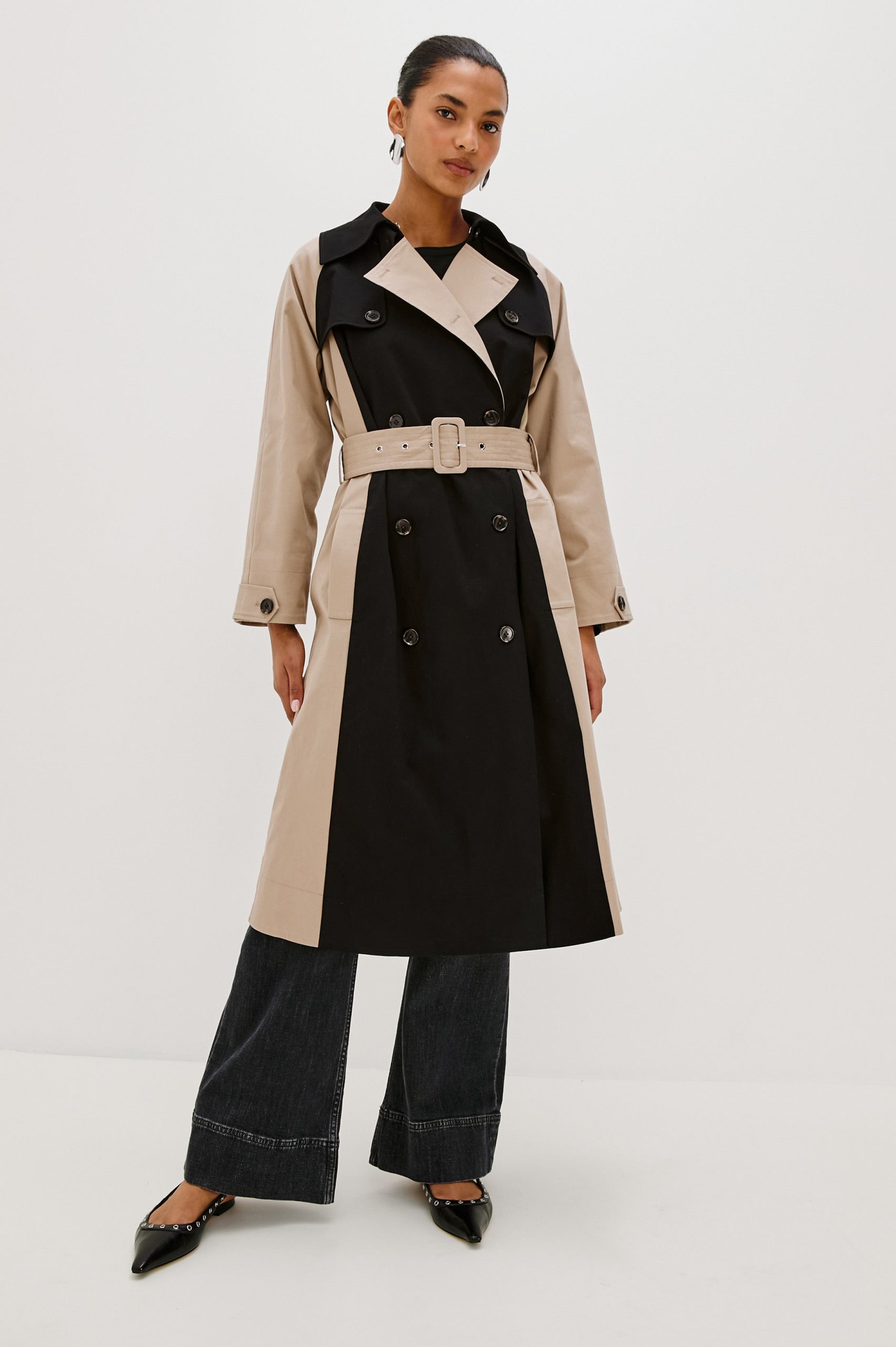 MAUD COAT - BLACK TAUPE