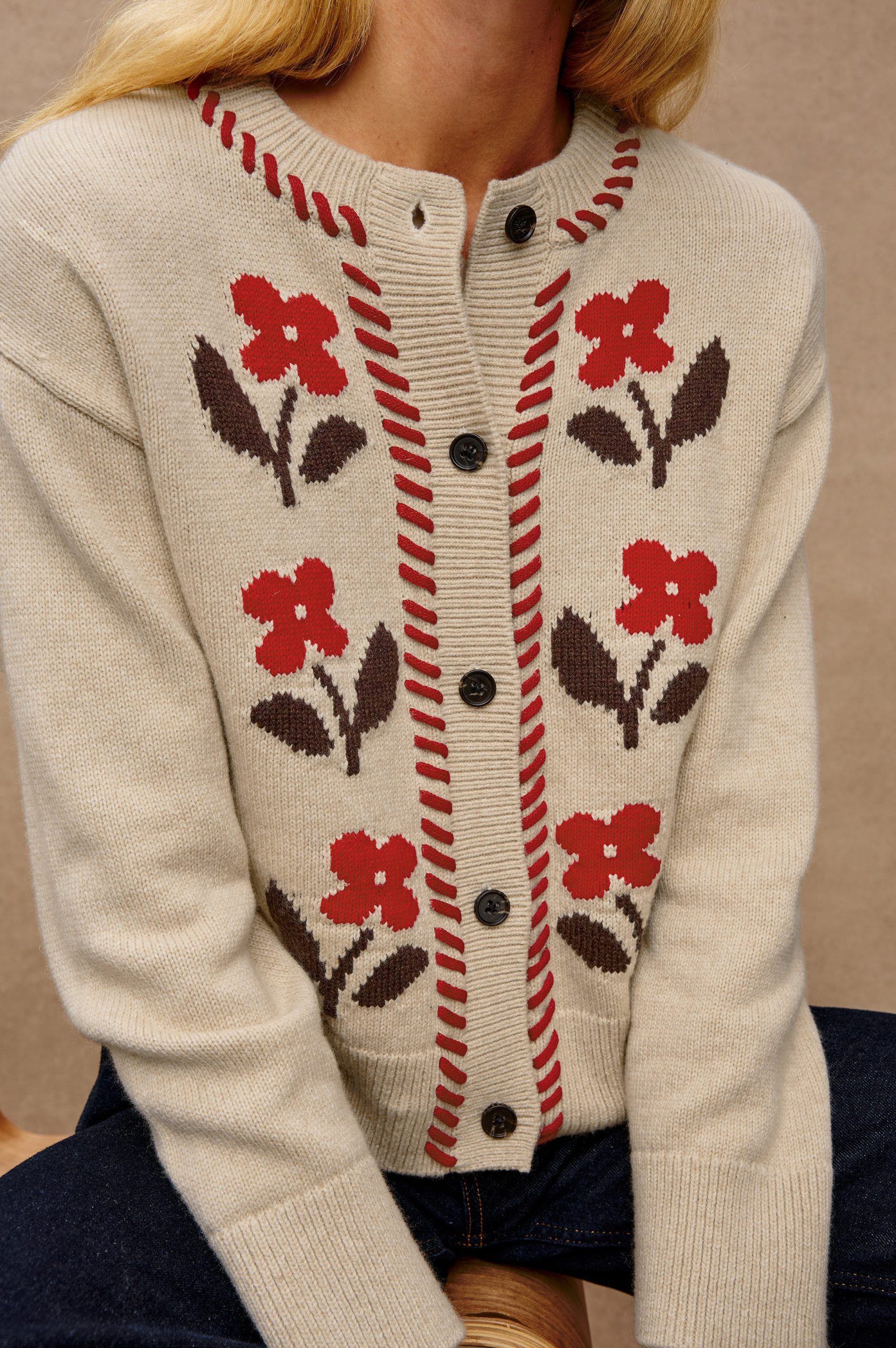 MAVIE CARDIGAN - CARMINE FLORAL - Image 2