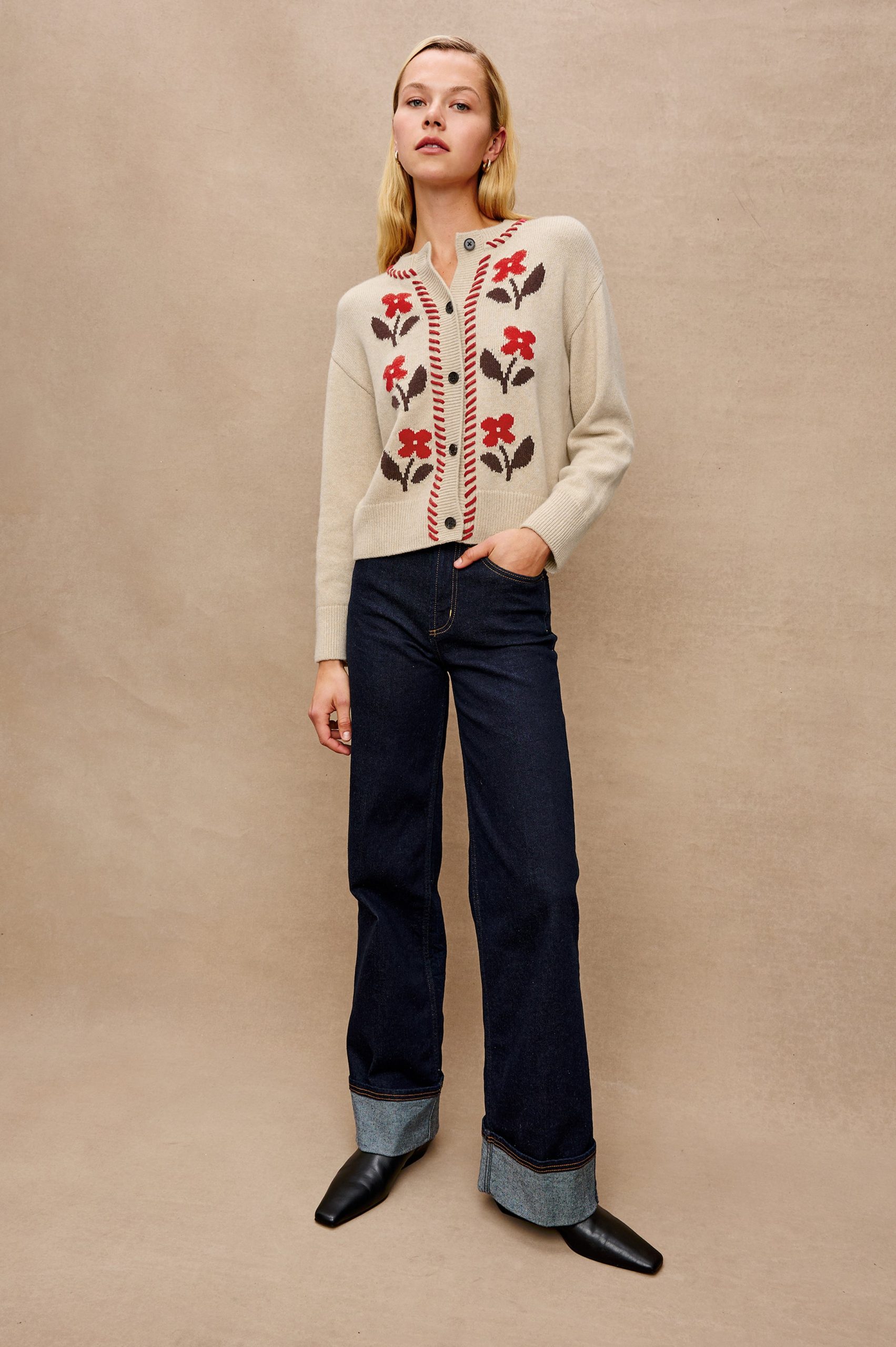 MAVIE CARDIGAN - CARMINE FLORAL - Image 4