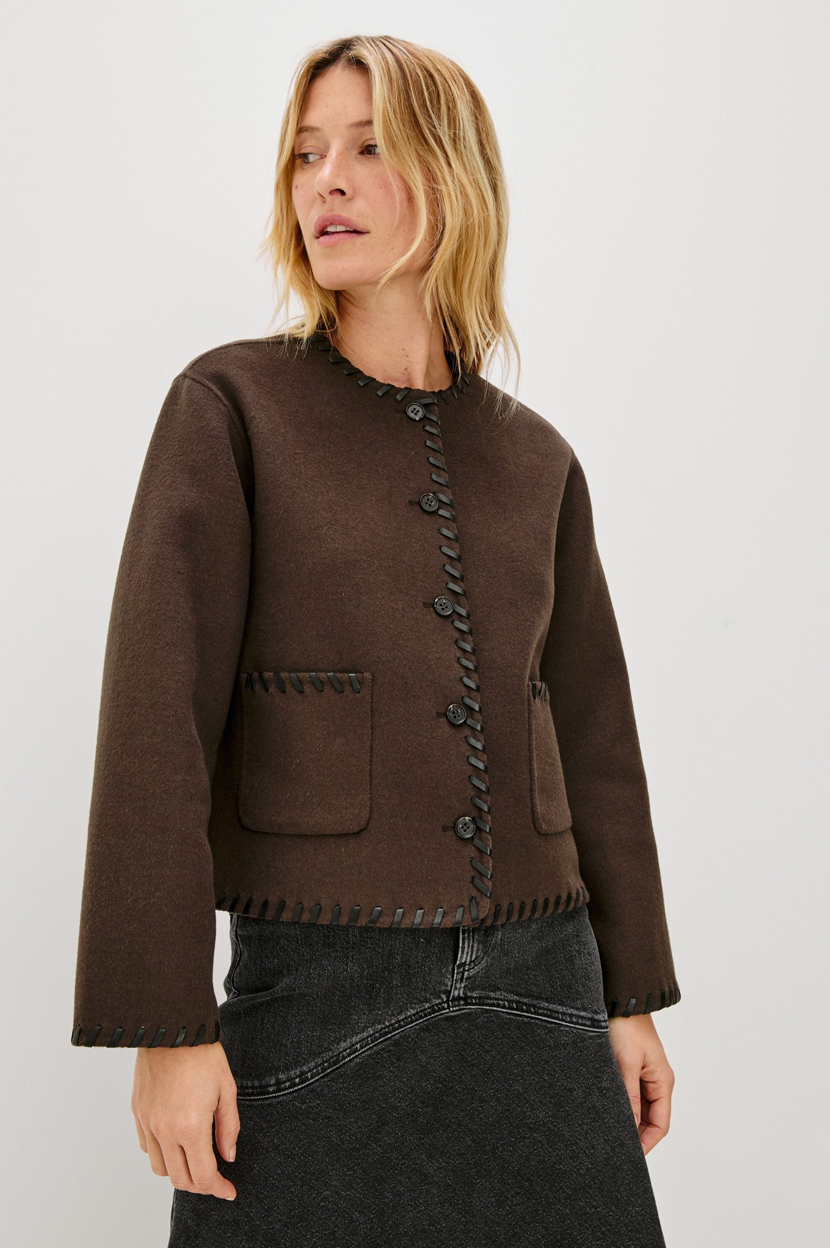 MELANIE JACKET - DARK BROWN - Image 3