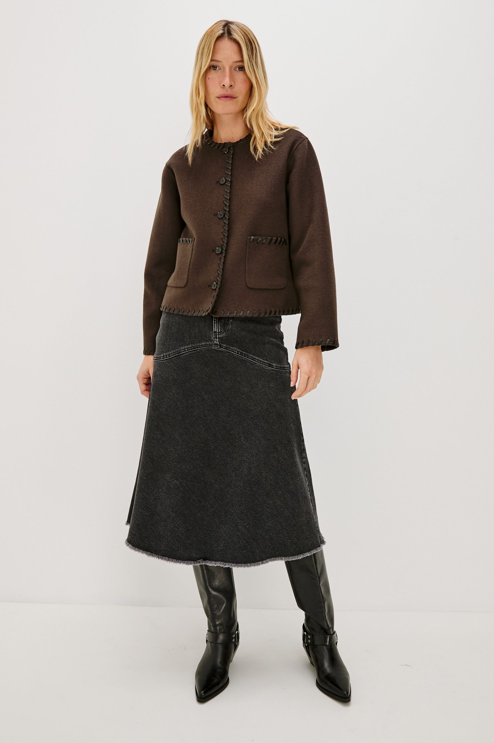 MELANIE JACKET - DARK BROWN - Image 4
