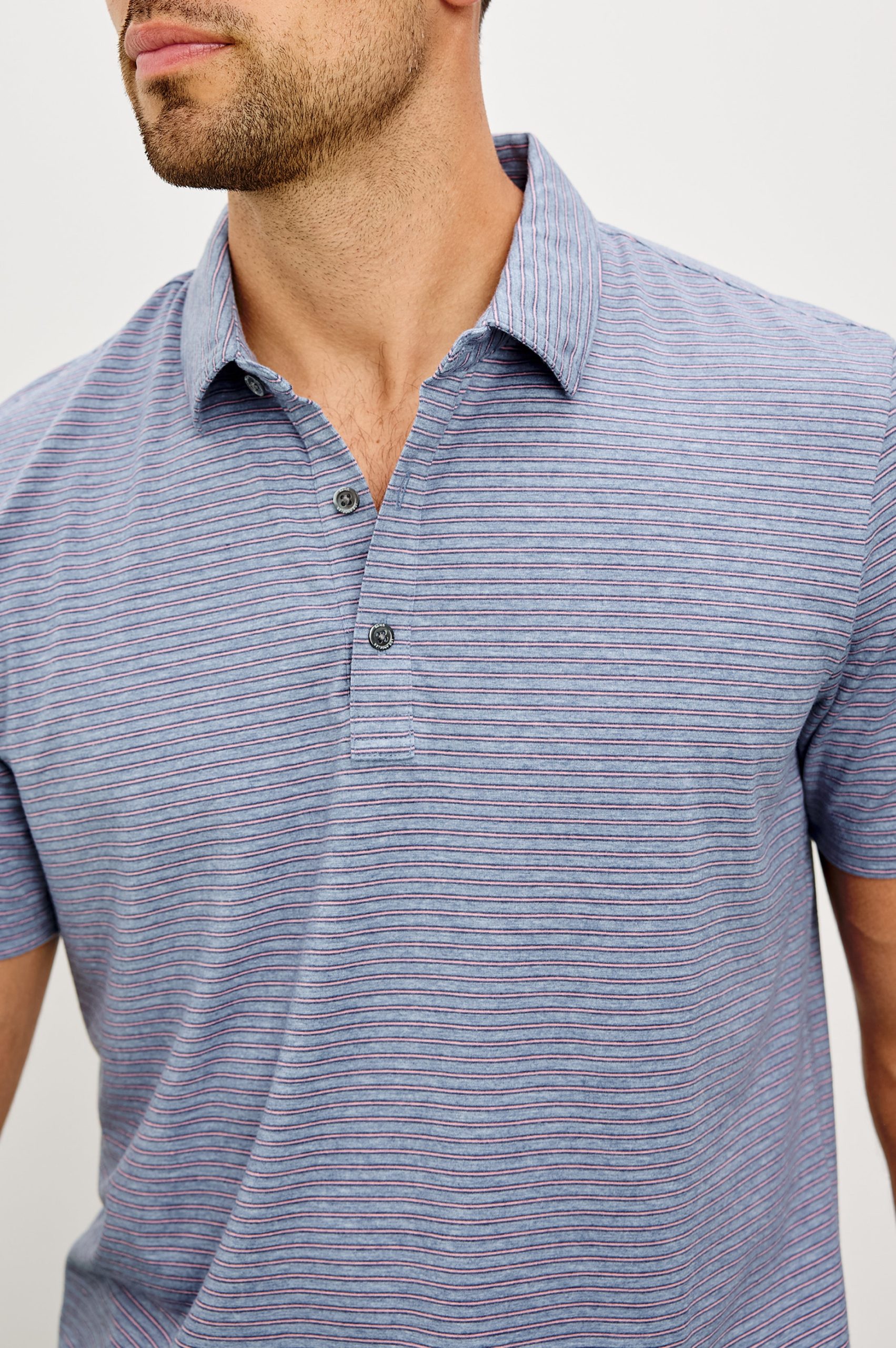 MERCED GOLF POLO SHIRT - COSMOS HIBISCUS STRIPE - Image 2