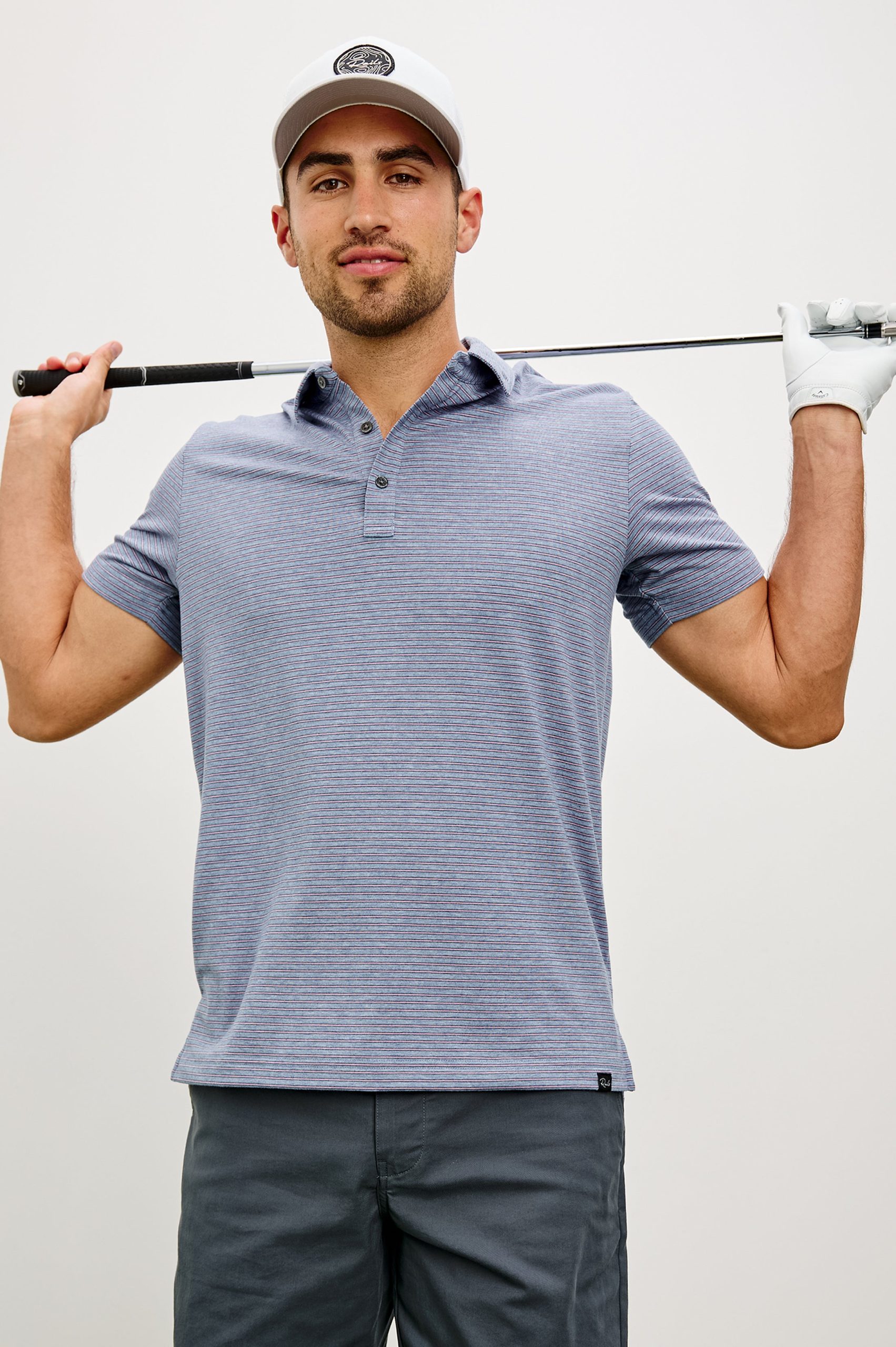 MERCED GOLF POLO SHIRT - COSMOS HIBISCUS STRIPE - Image 4