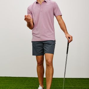 MERCED GOLF POLO SHIRT - HIBISCUS MIRAGE STRIPE