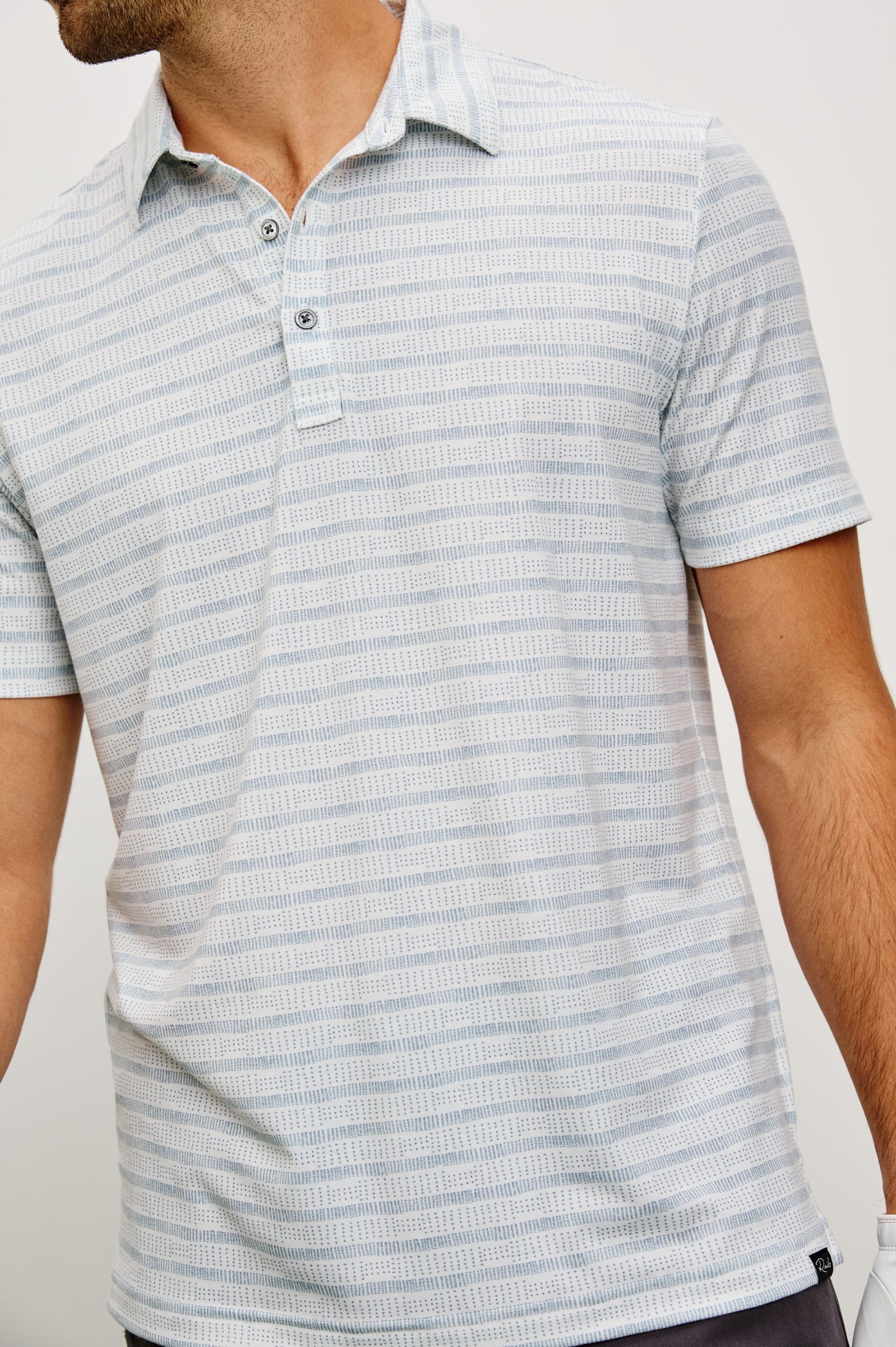 MERCED GOLF POLO SHIRT - SASHIKO BORDER WHITE - Image 2