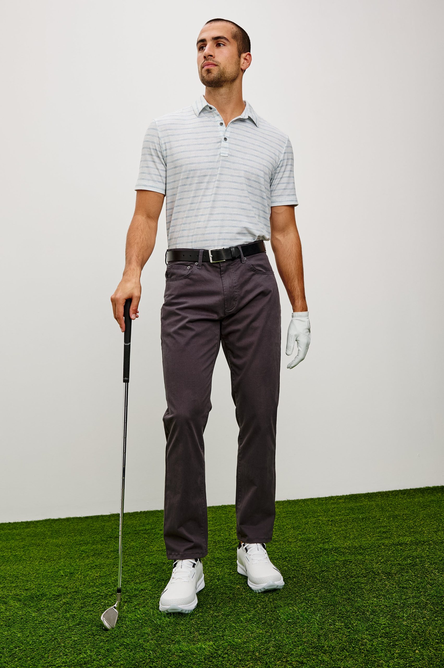 MERCED GOLF POLO SHIRT - SASHIKO BORDER WHITE - Image 3