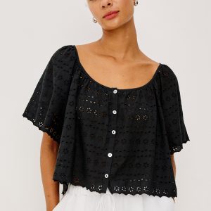MILLER SHIRT - BLACK EYELET