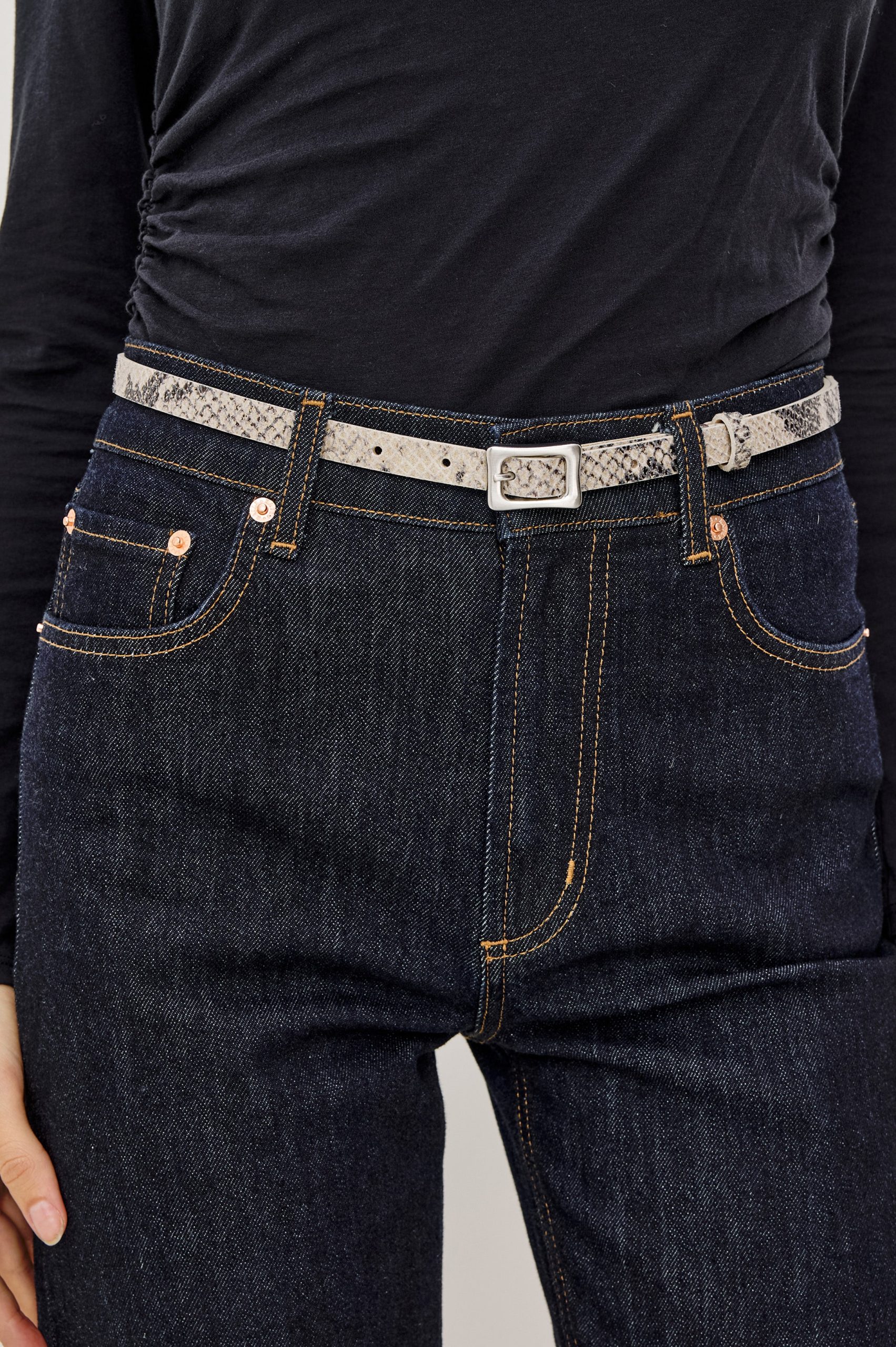 REMI BELT MINI - ECRU PYTHON