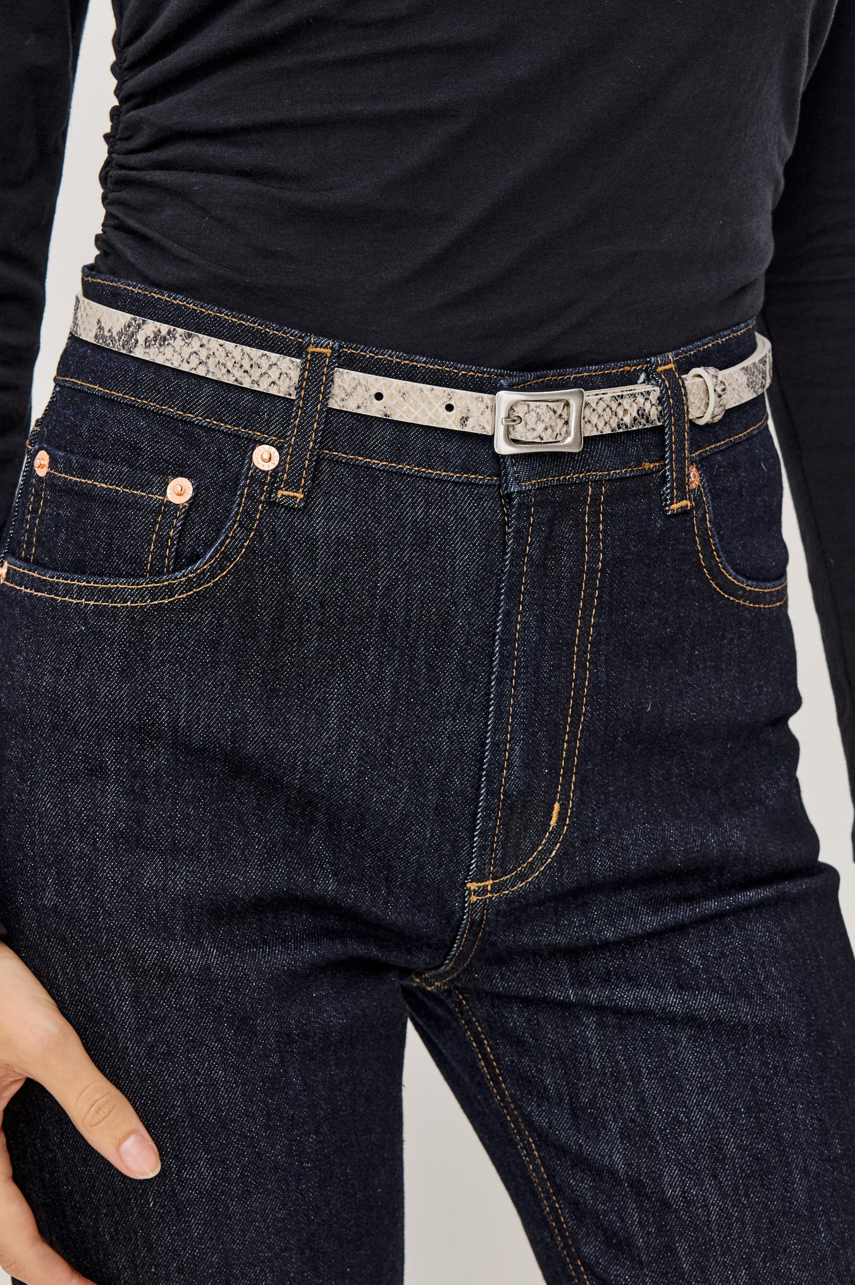 REMI BELT MINI - ECRU PYTHON - Image 2