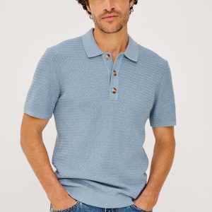 NATHAN POLO SHIRT - BLUE SKY HEATHER