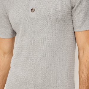 NATHAN POLO SHIRT - HEATHER GREY