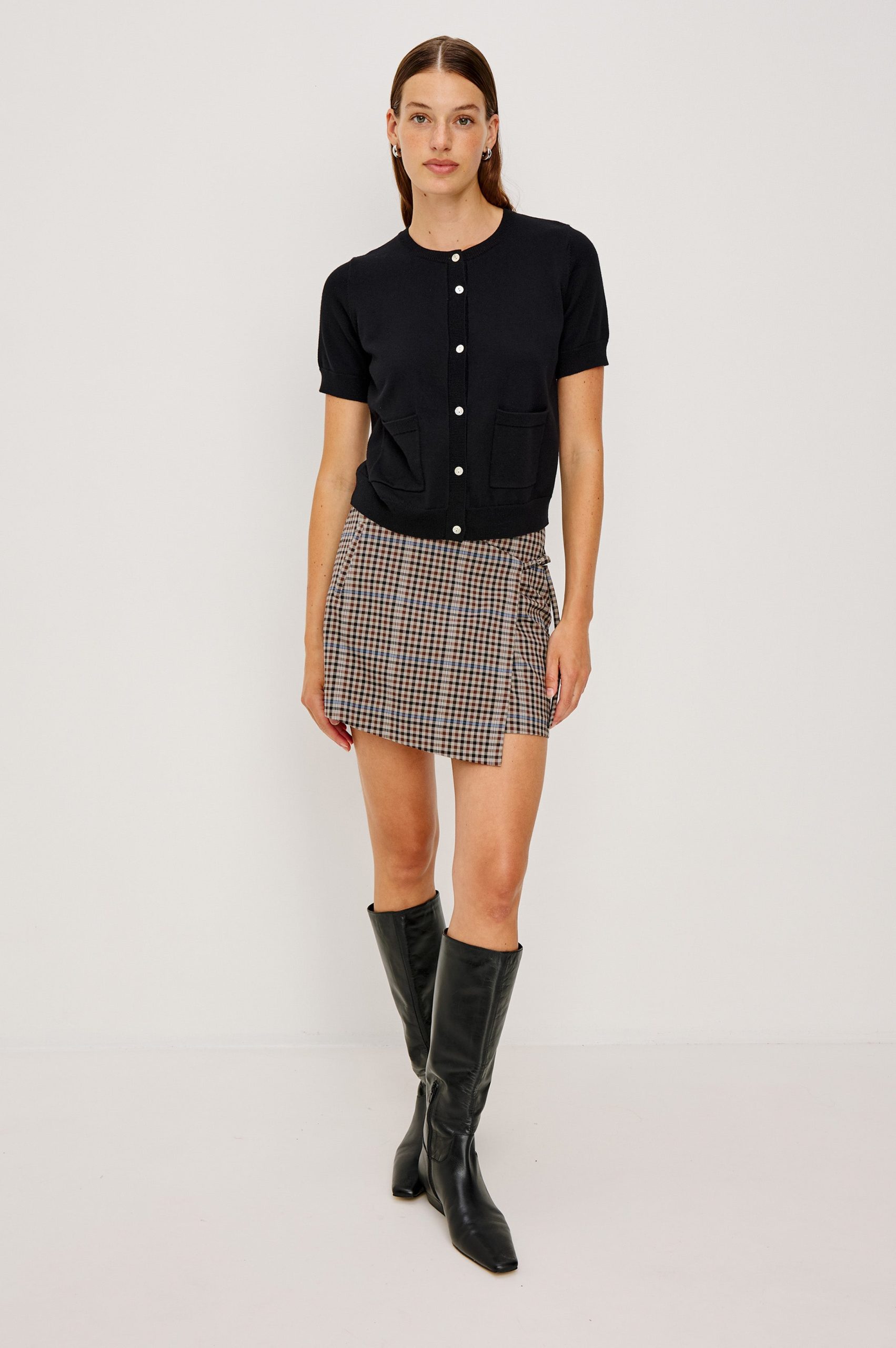 NIAL SKIRT - MOCHA CHECK - Image 4