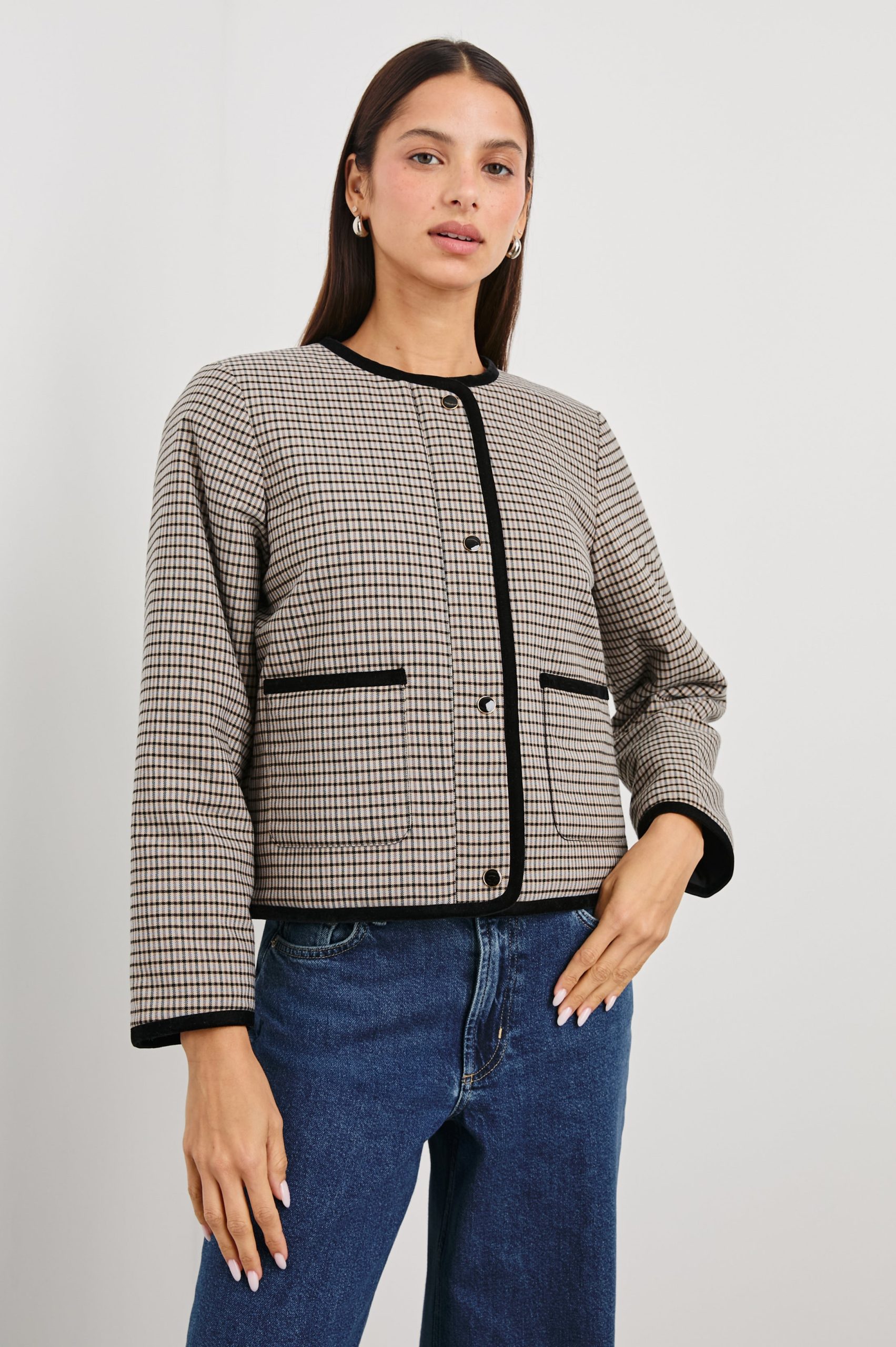 NOTA JACKET - ICE TAUPE MINI CHECK - Image 3